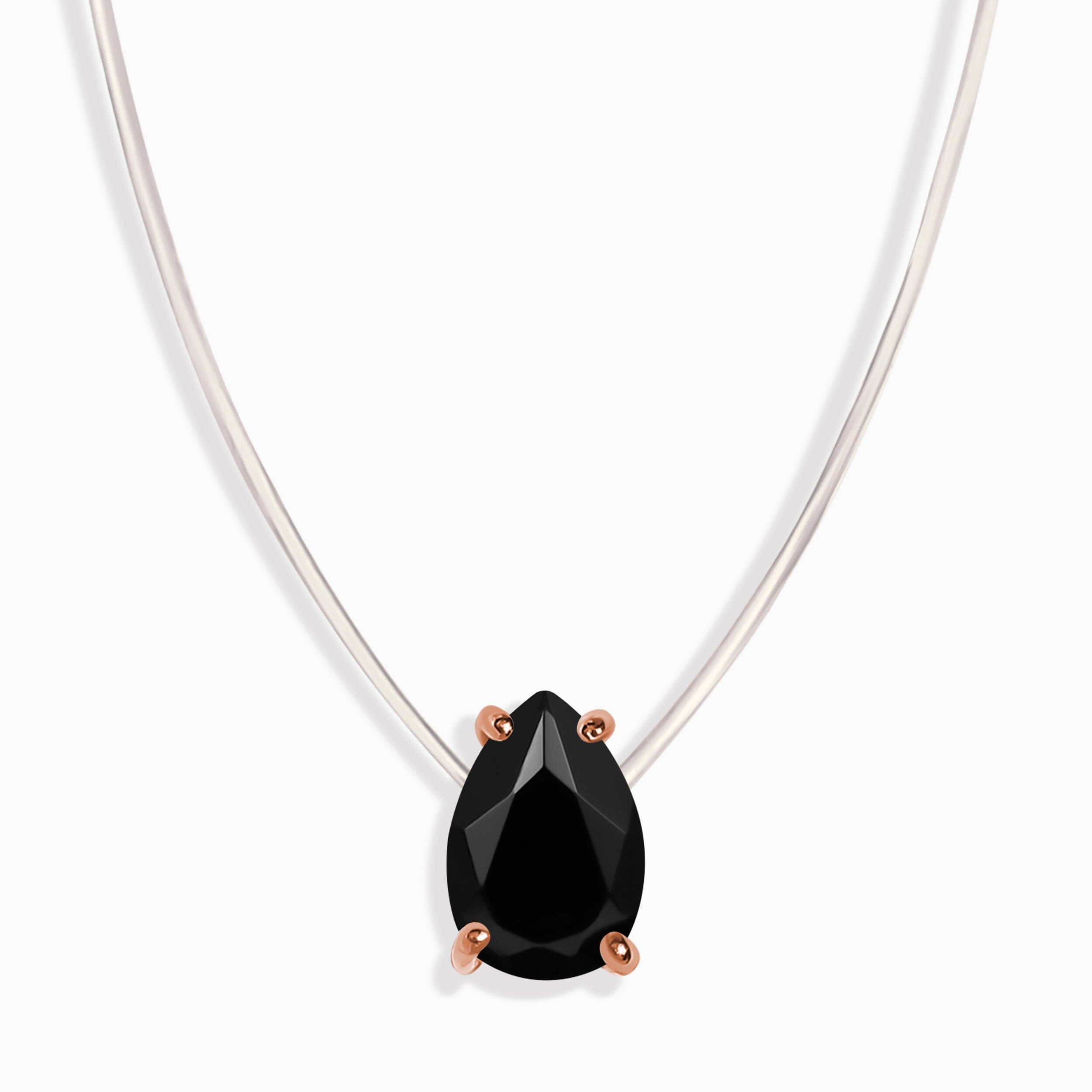 Black Onyx Necklace Floating Sway - December Birthstone、mySite、hinf8tx79