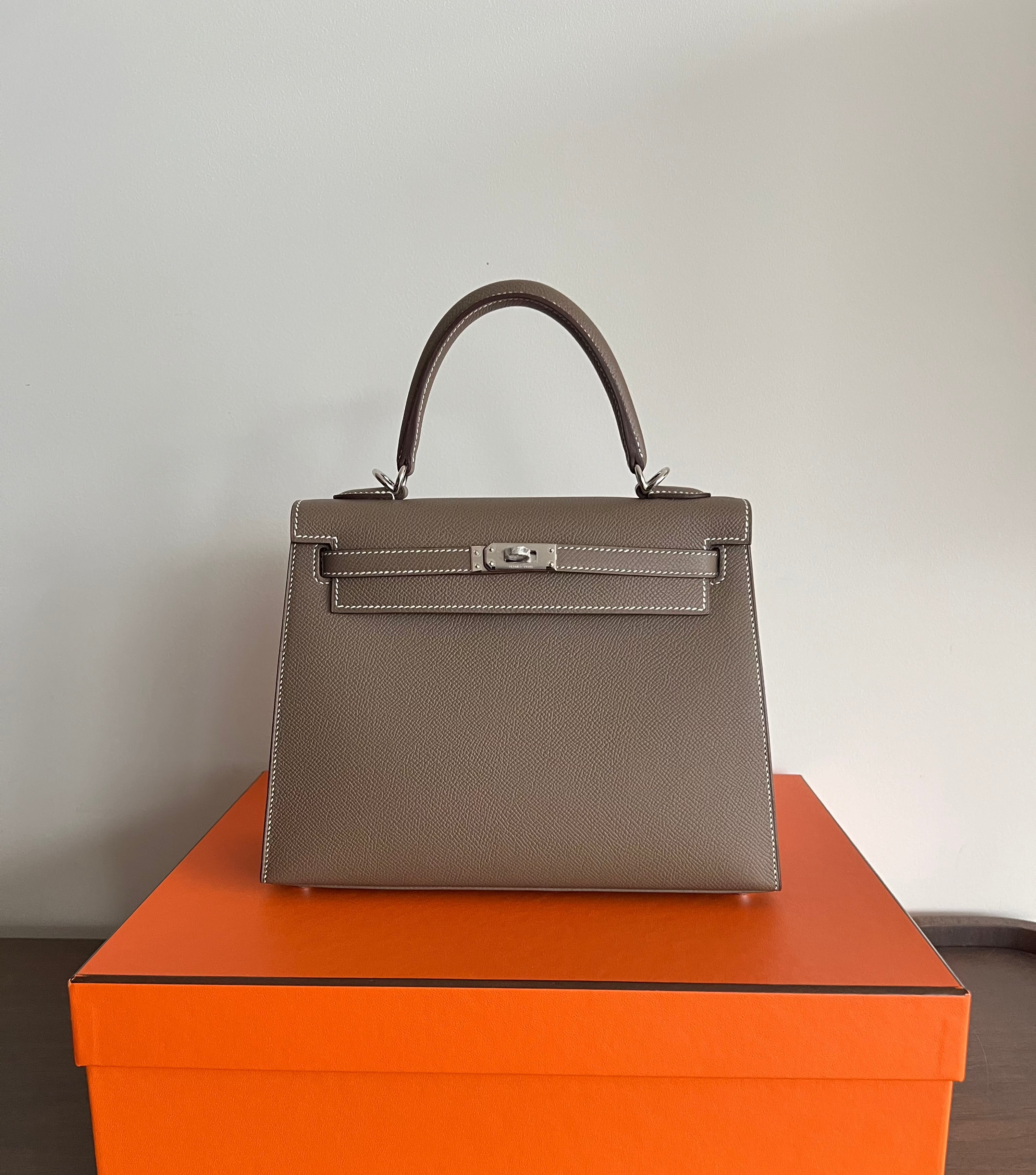 Hermès Kelly 25 Sellier Epsom Etoupe PHW、mySite、garminoutage.com
