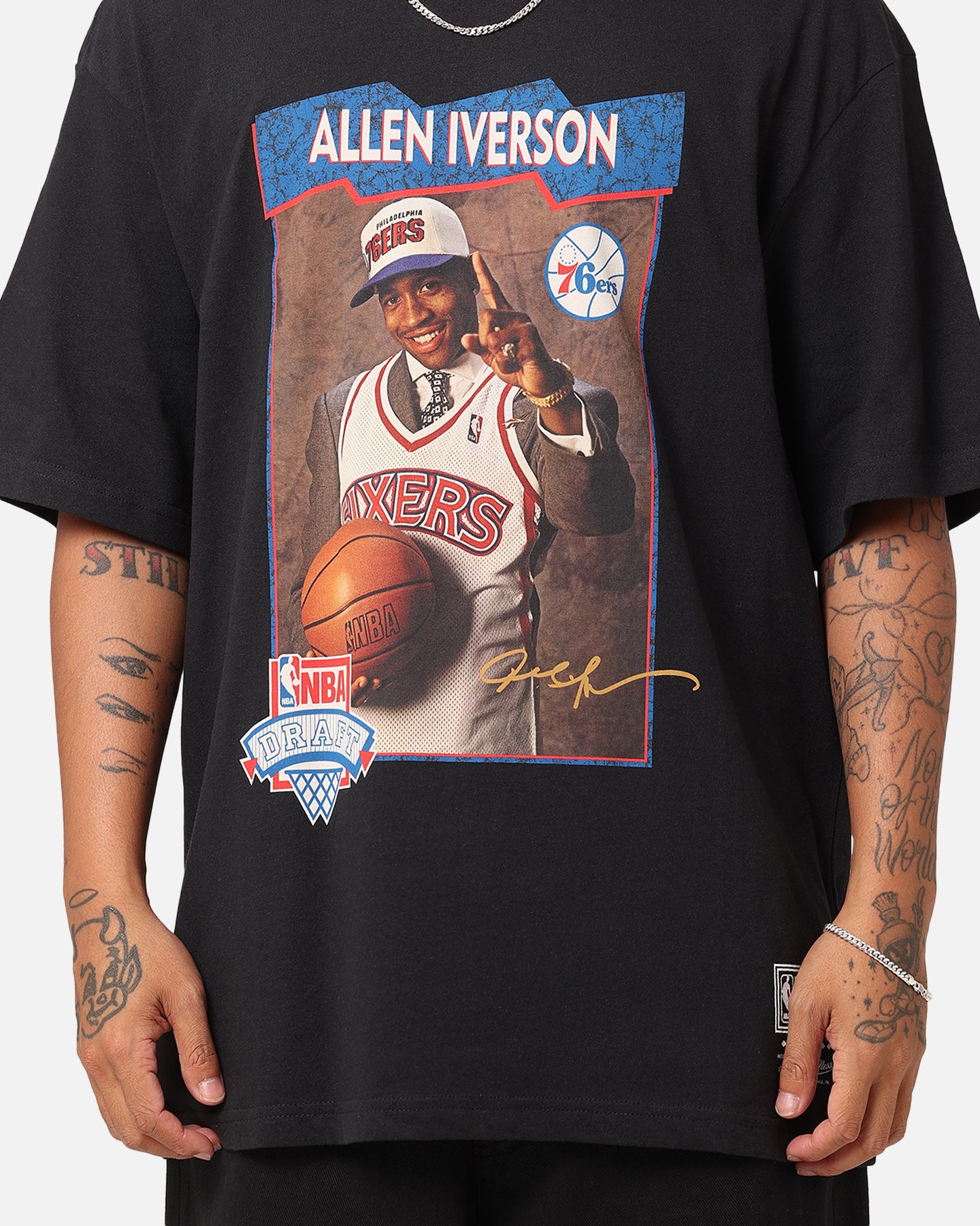 Mitchell & Ness Philadelphia 76ers 1996 NBA Draft T-Shirt Faded Black、mySite、zt4zffjzw