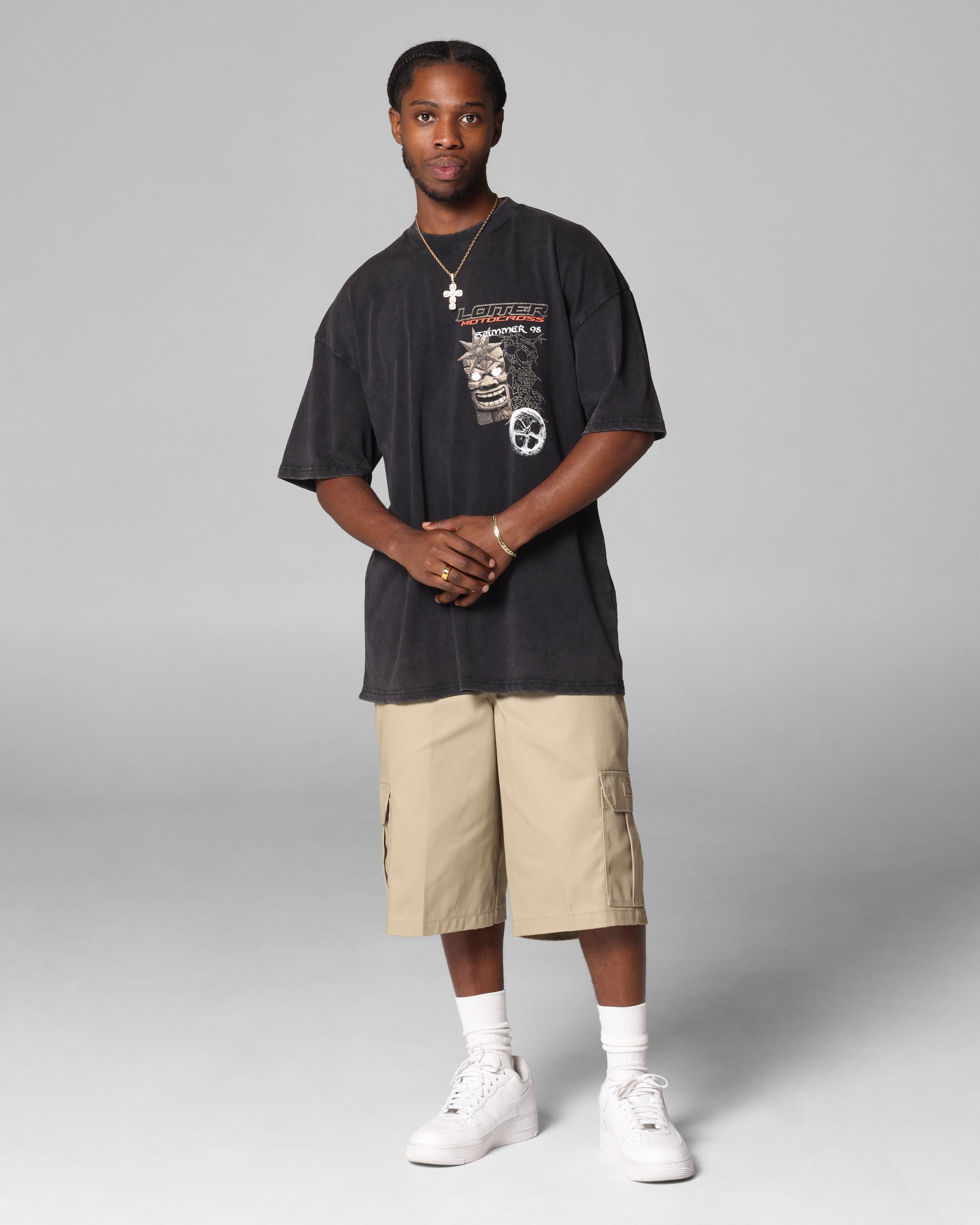 Loiter Summer Motocross T-Shirt Black Acidwash、mySite、zt4zffjzw