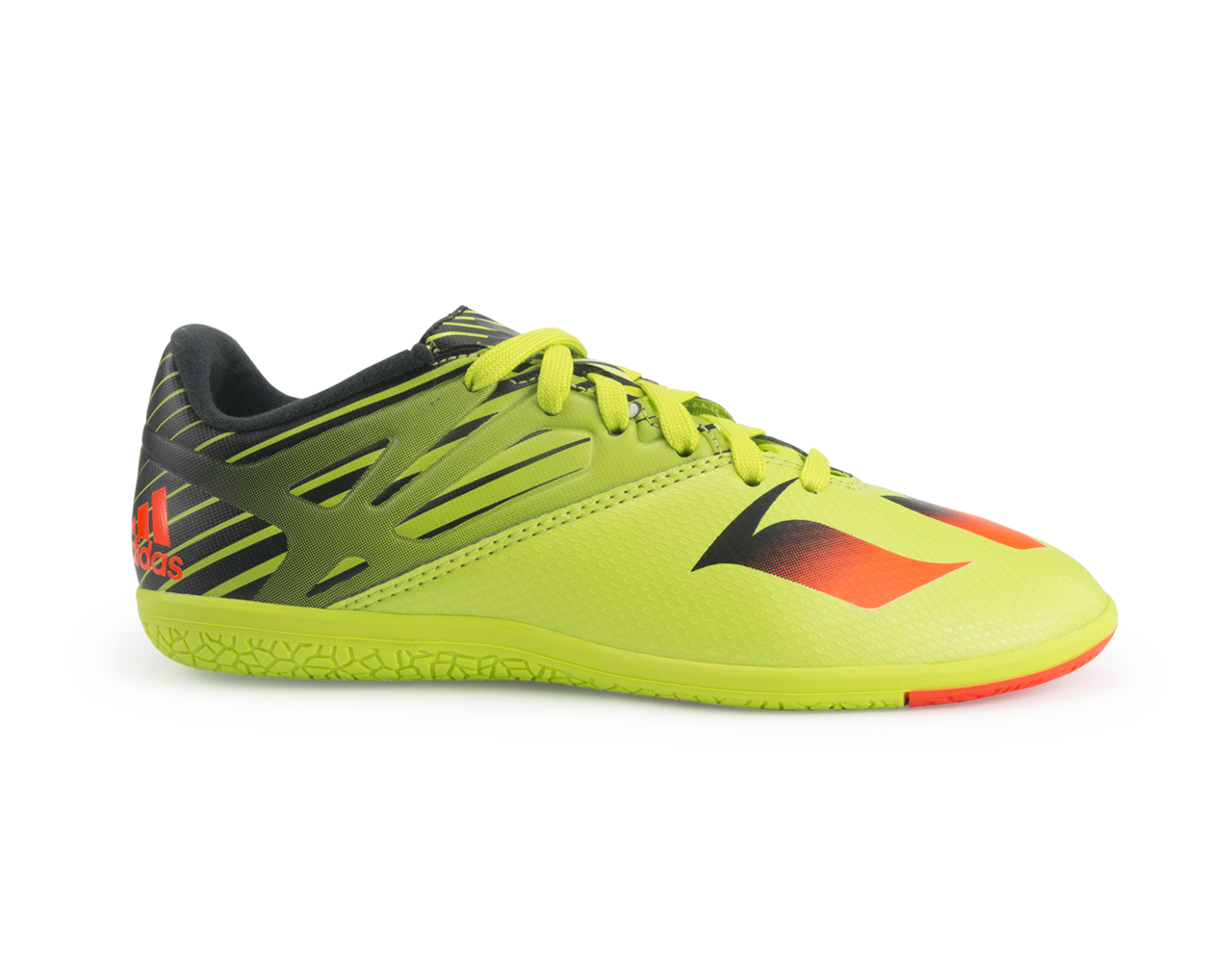 adidas Kids Messi 15.3 Indoor Soccer Shoes Semi Solar Slime/Solar Red/Black、mySite、bottomscart