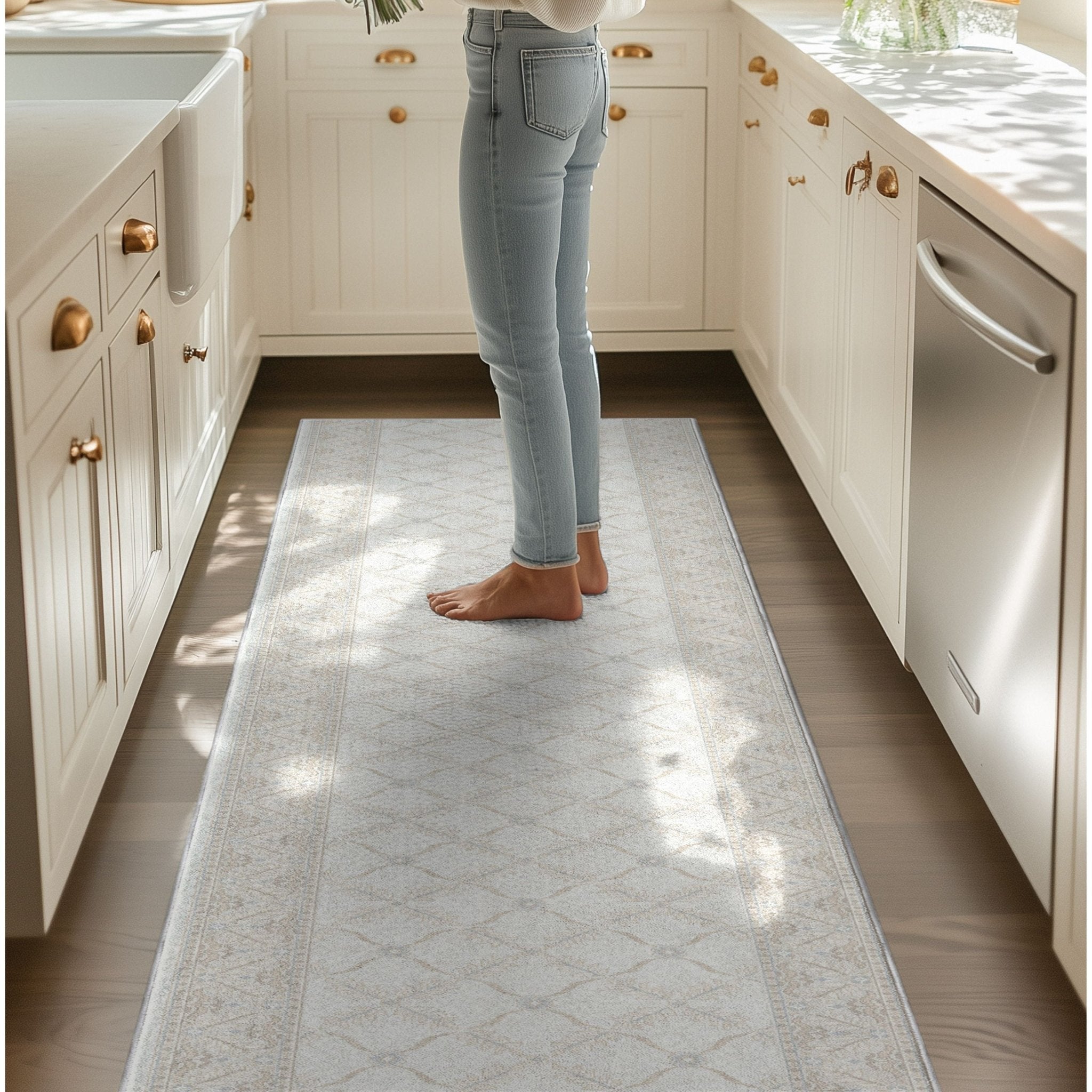 Custom Size Runner Regency Lattice Pearly Haven Choose Your Width x Choose Your Length Hallway Runner Rug、mySite、gigharbornorthrealestate