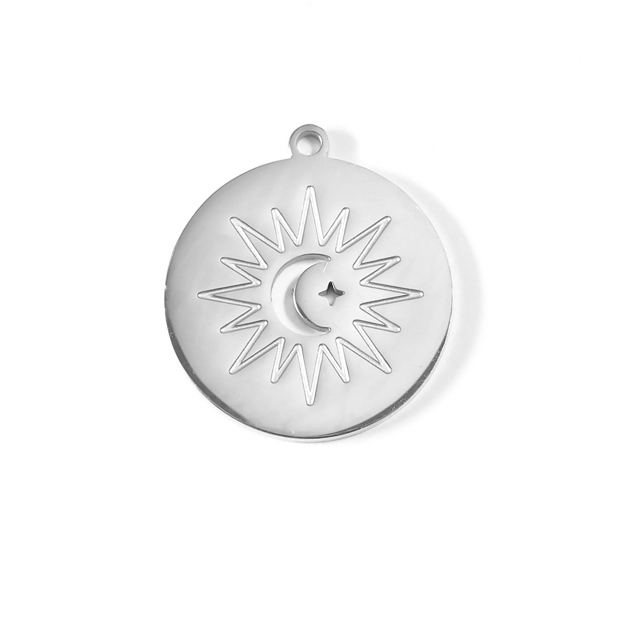 18K Gold PVD Stainless Steel Sun + Moon Charm / PDL0063、mySite、dreamappss