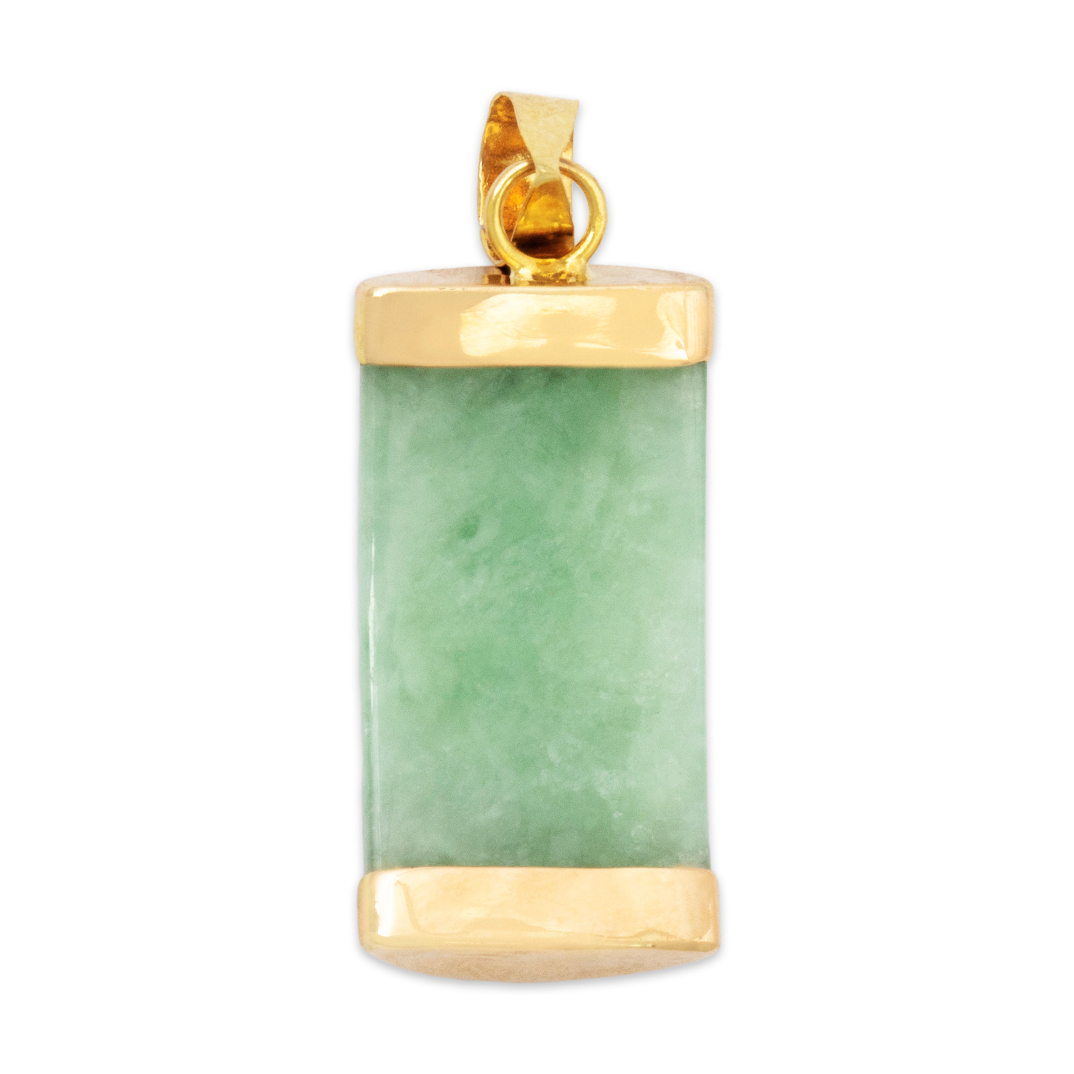 Vintage 14k Yellow Gold 3.5ct Jade Column Pendant、mySite、hinf8tx79