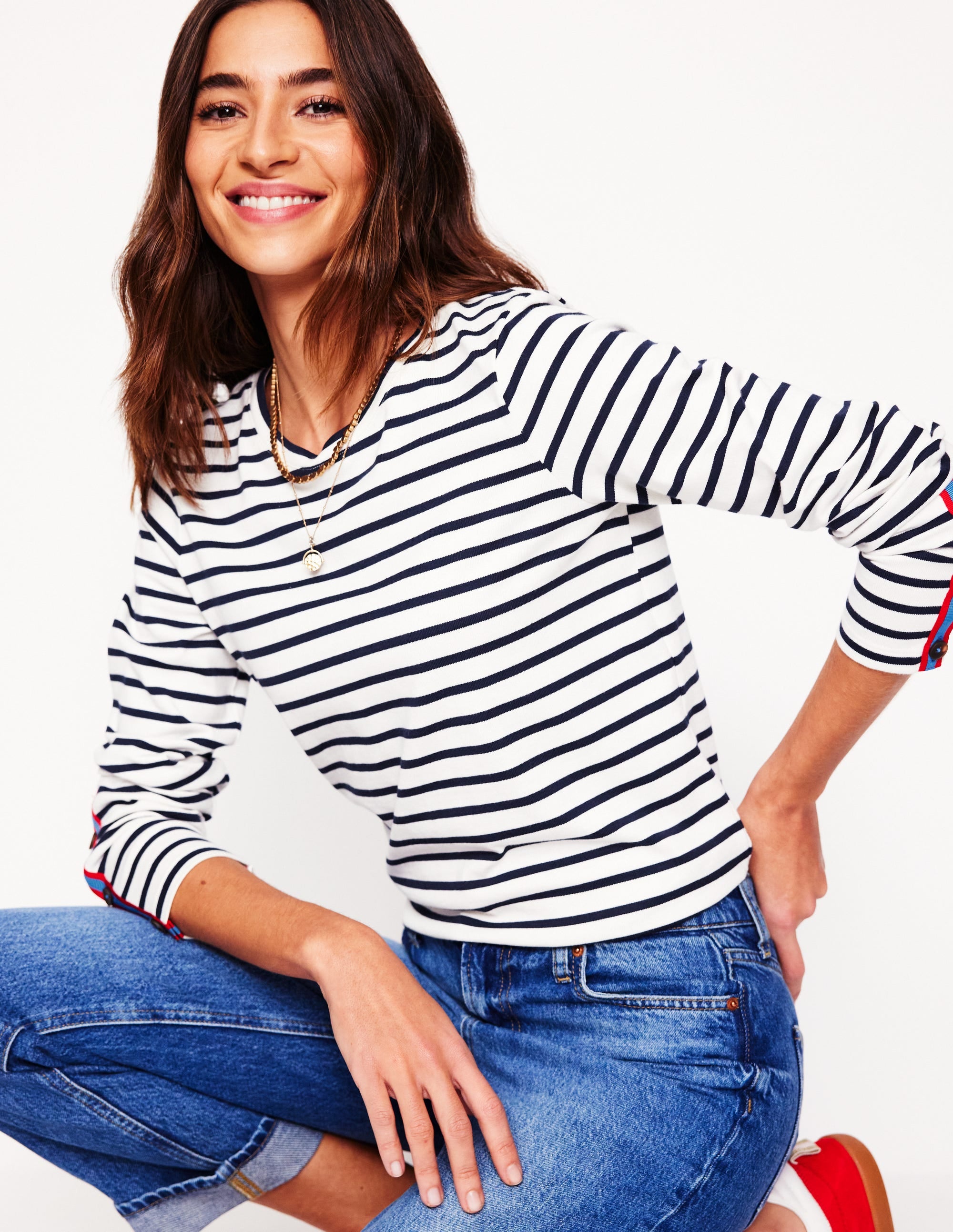  Button Cuff Marina Breton-Ivory, French Navy Stripe、mySite、ashleygrahame