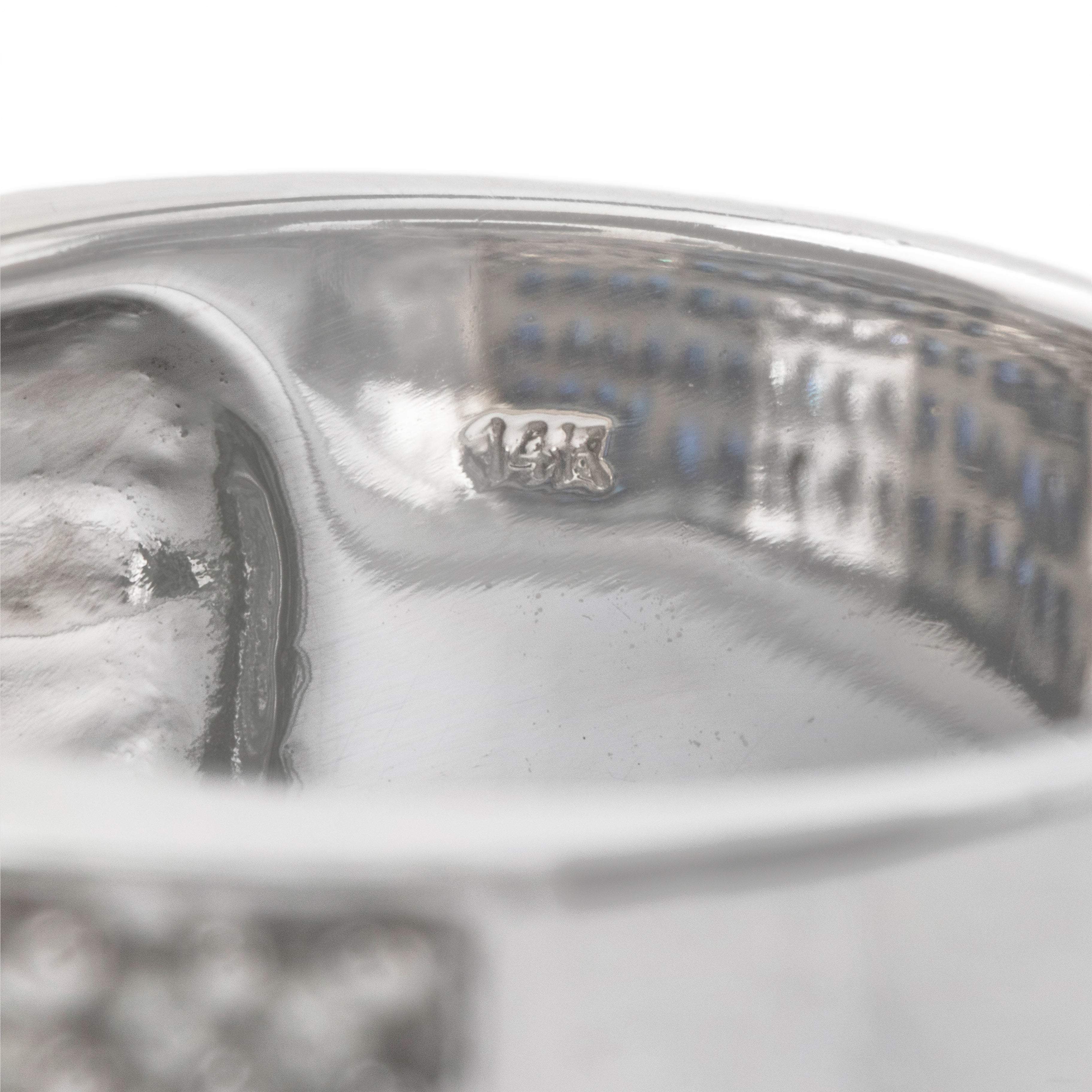 Vintage Heavy 14k White Gold 1.2cttw Sapphire .648cttw Diamond Wide Band Ring、mySite、hinf8tx79