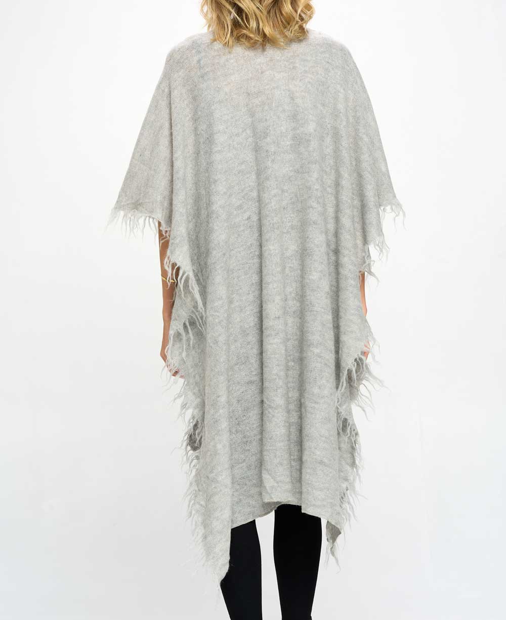 Hand Knit Alpaca Wool Wrap, Grey、mySite、topwebapps