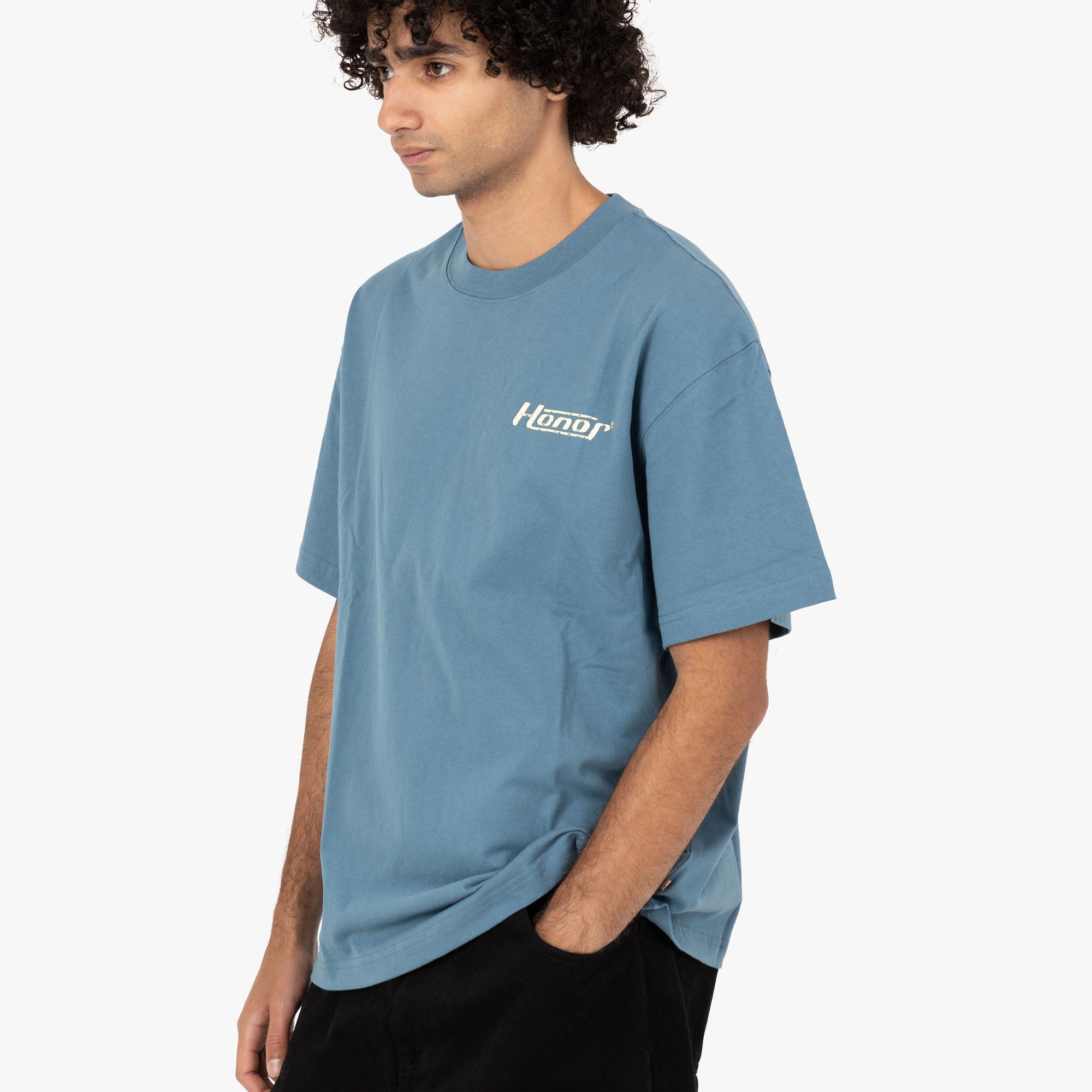  Honor The Gift Globe Logo T-shirt / Blue、mySite、merchandisen