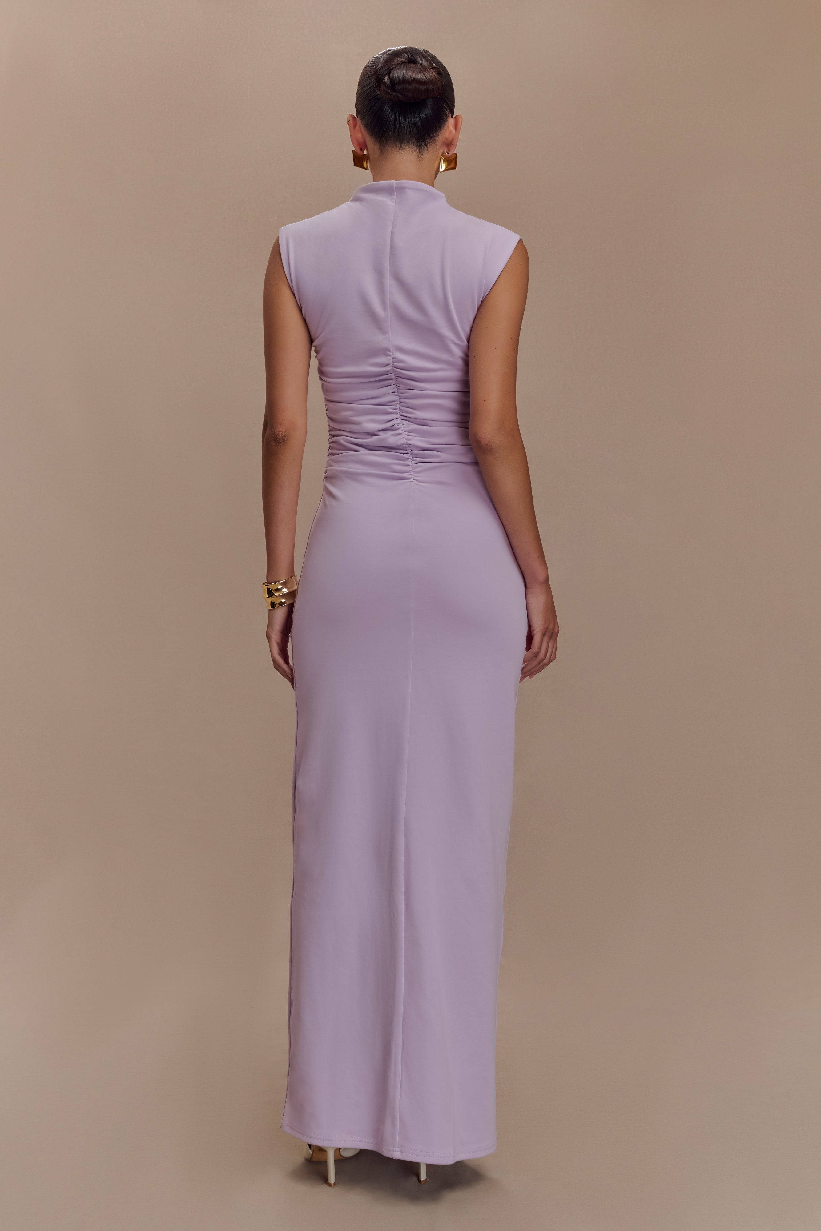 Elliot High Neck Sleeveless Maxi Dress - Lilac、mySite、solidvoid
