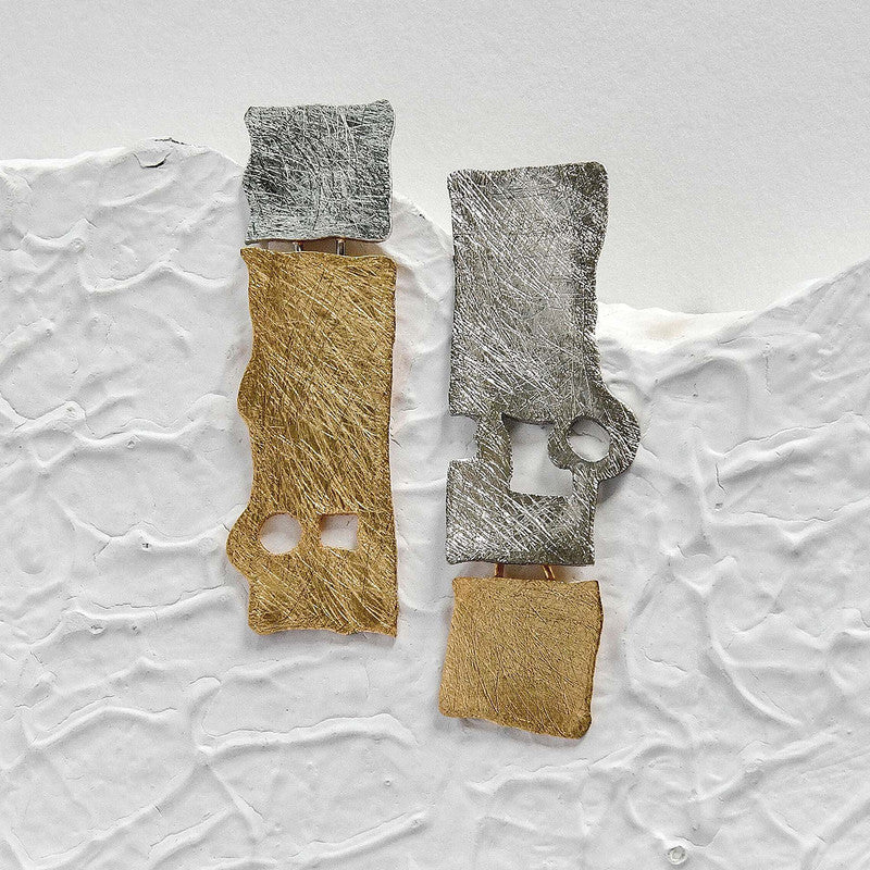 Brass Hommen Earrings | Gold & Silver、mySite、camillekostekn