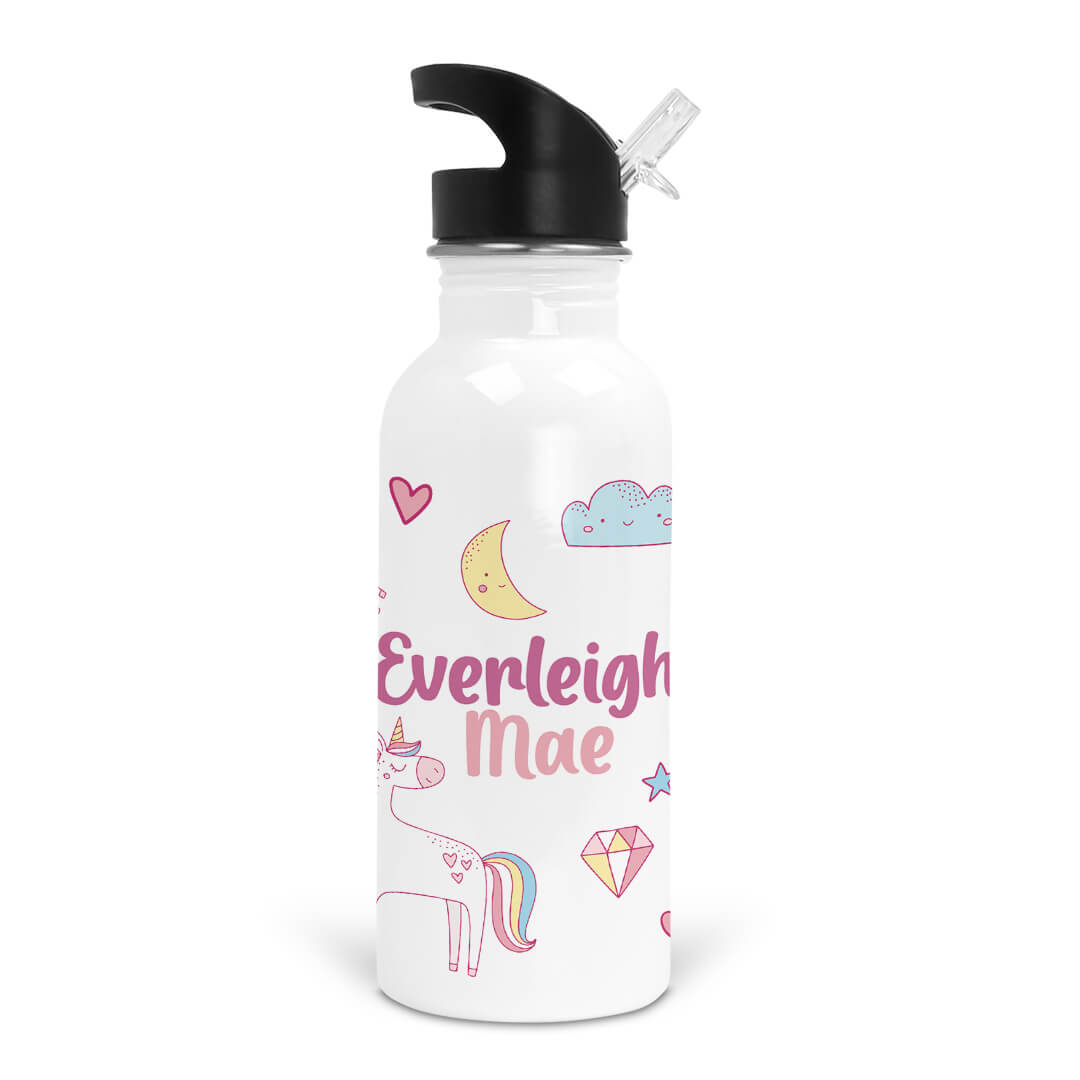  Unicorn Dreams Personalized Kids Water Bottle、mySite、layawaytickets