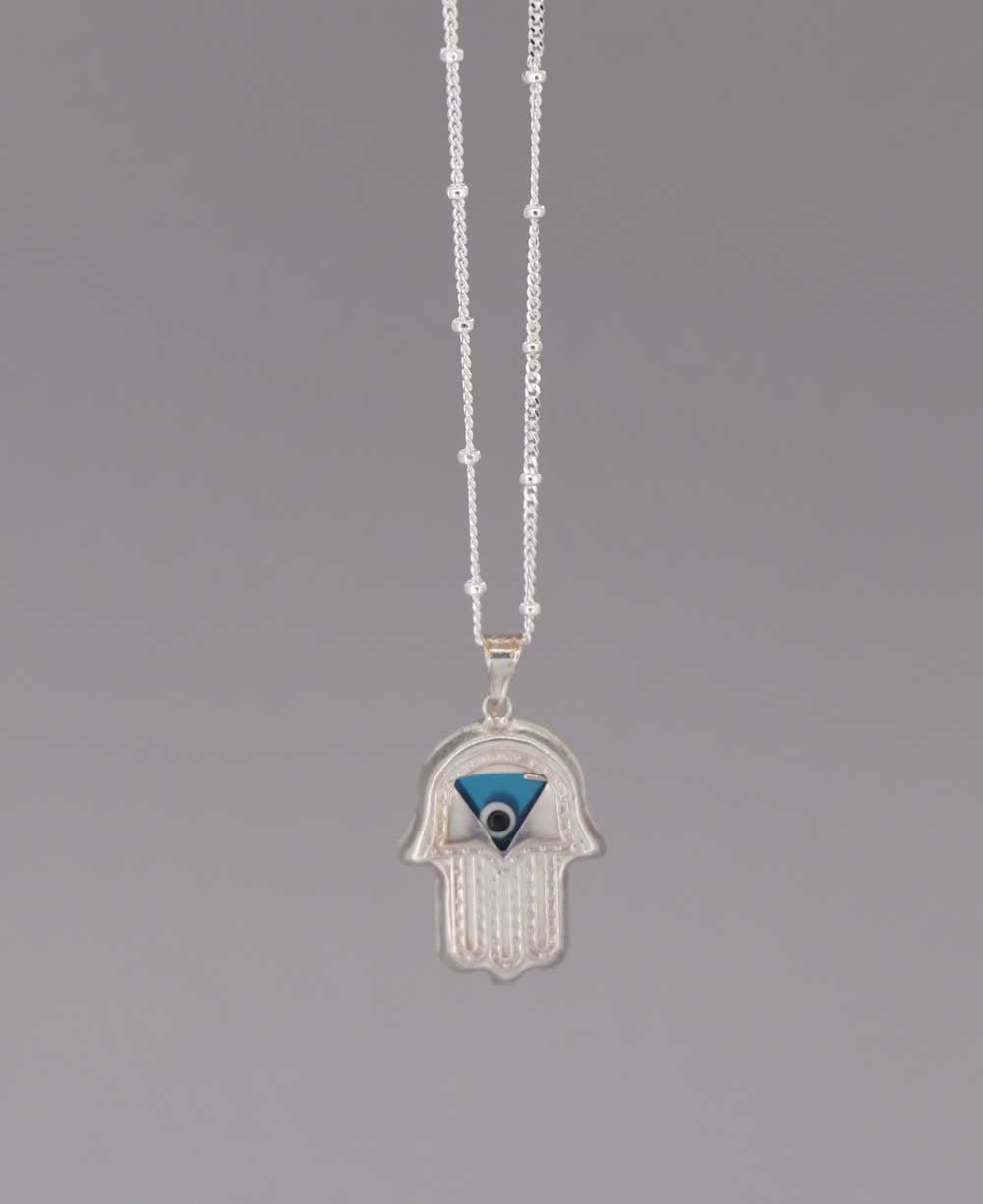 Sterling Silver Hamsa & Evil Eye Necklace、mySite、topwebapps