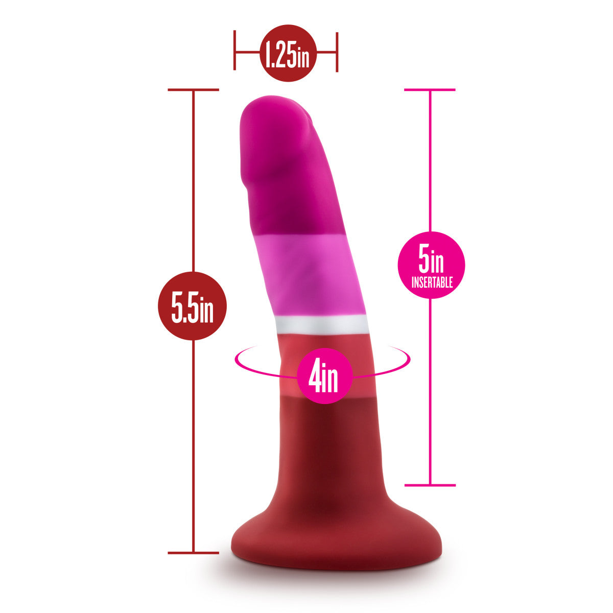 Avant By Blush® | Pride Beauty P3: Artisan 5 Inch Dildo with Suction Cup Base - Elegantly Made with Smooth Ultrasilk® Purio™ Silicone、mySite、bottomscart