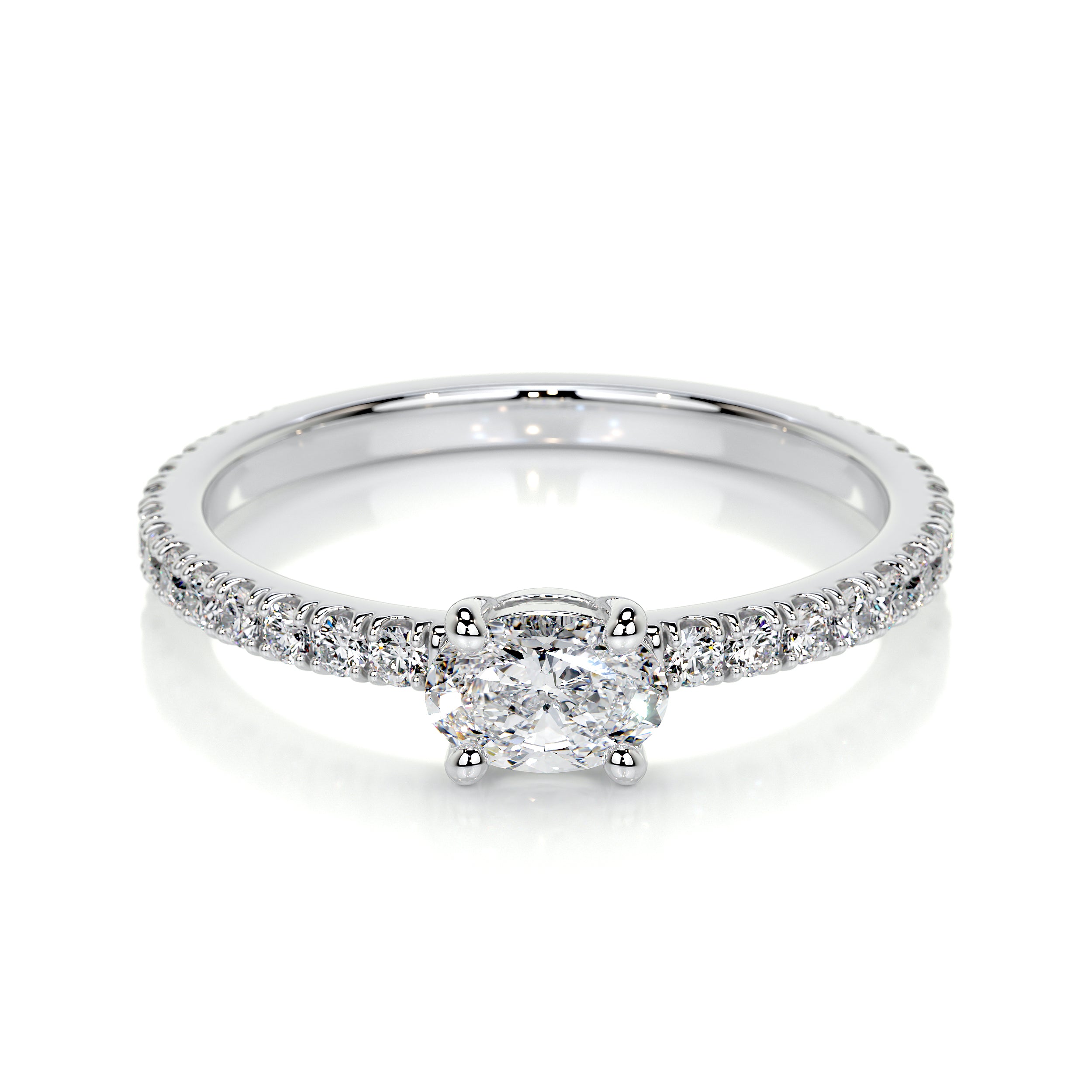 Chloe Oval Lab Grown Stacking Ring (0.55 Carat) -14K White Gold、mySite、hinf8tx79