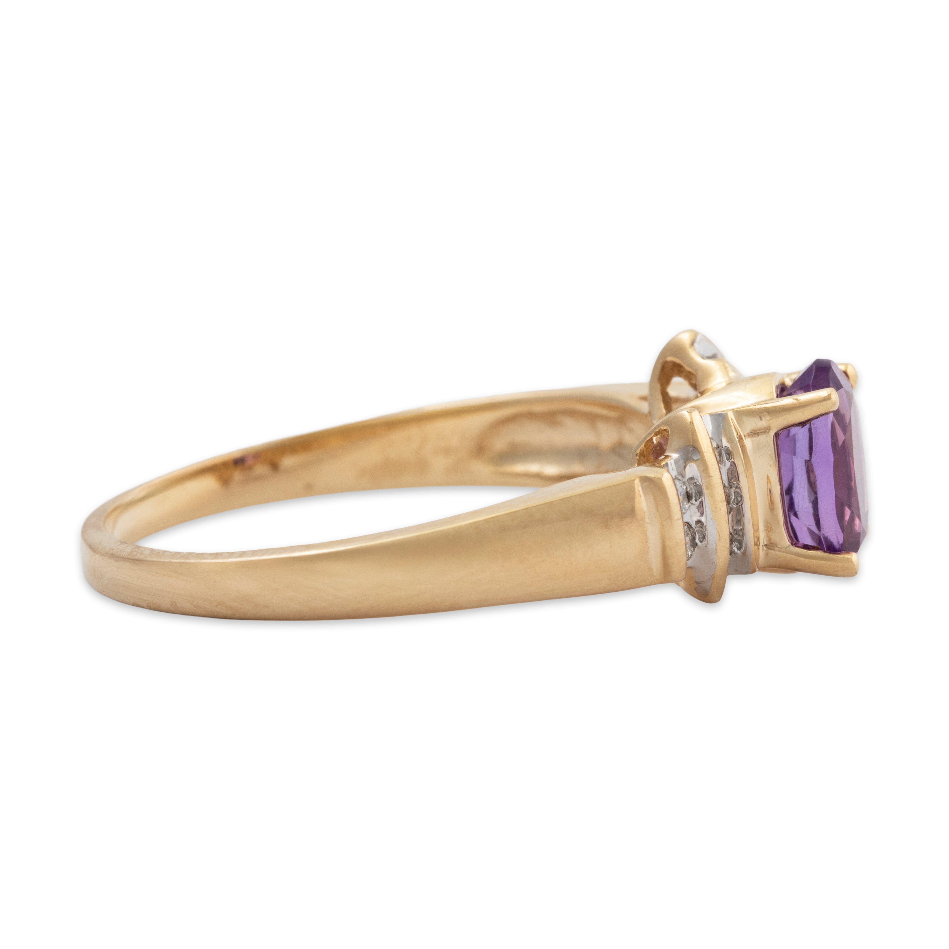 Vintage 14k Yellow Gold 1.16ct Amethyst Diamond Royal Purple Ring 10.75、mySite、hinf8tx79
