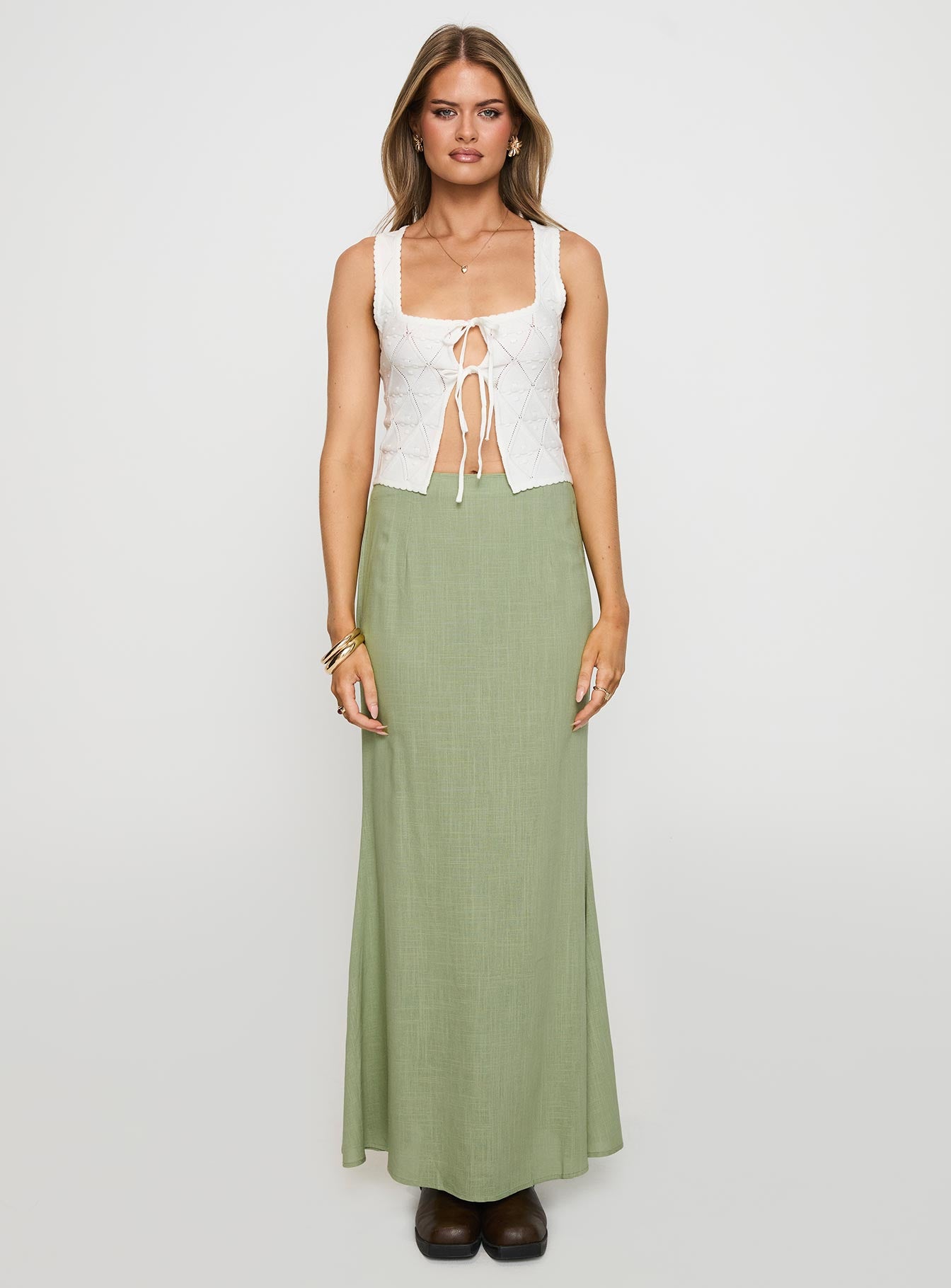 Sophia Maxi Skirt Green、mySite、solidvoid
