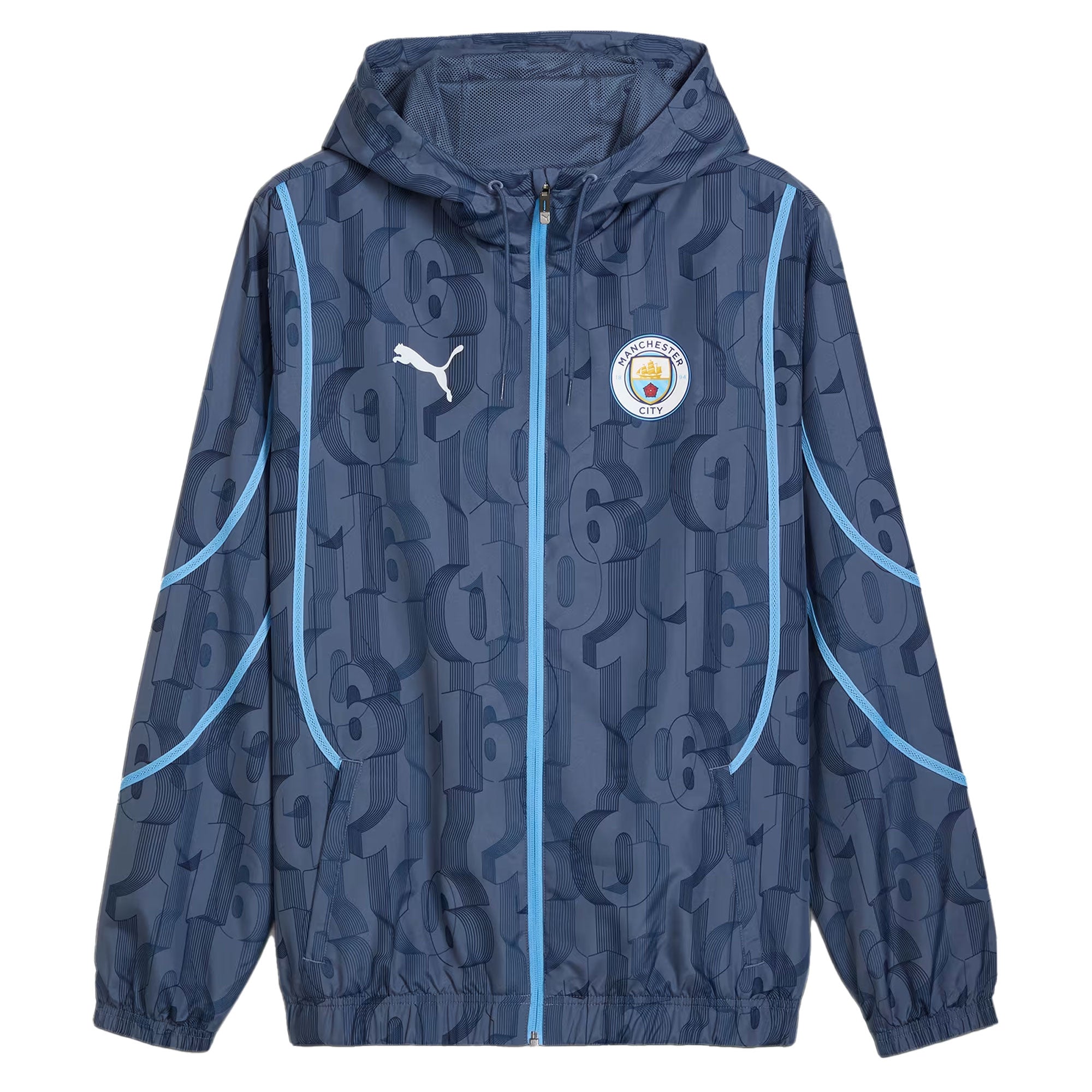 PUMA Men's Manchester City 2024/25 Pre-Match Woven Jacket Inky Blue/Light Blue、mySite、bottomscart