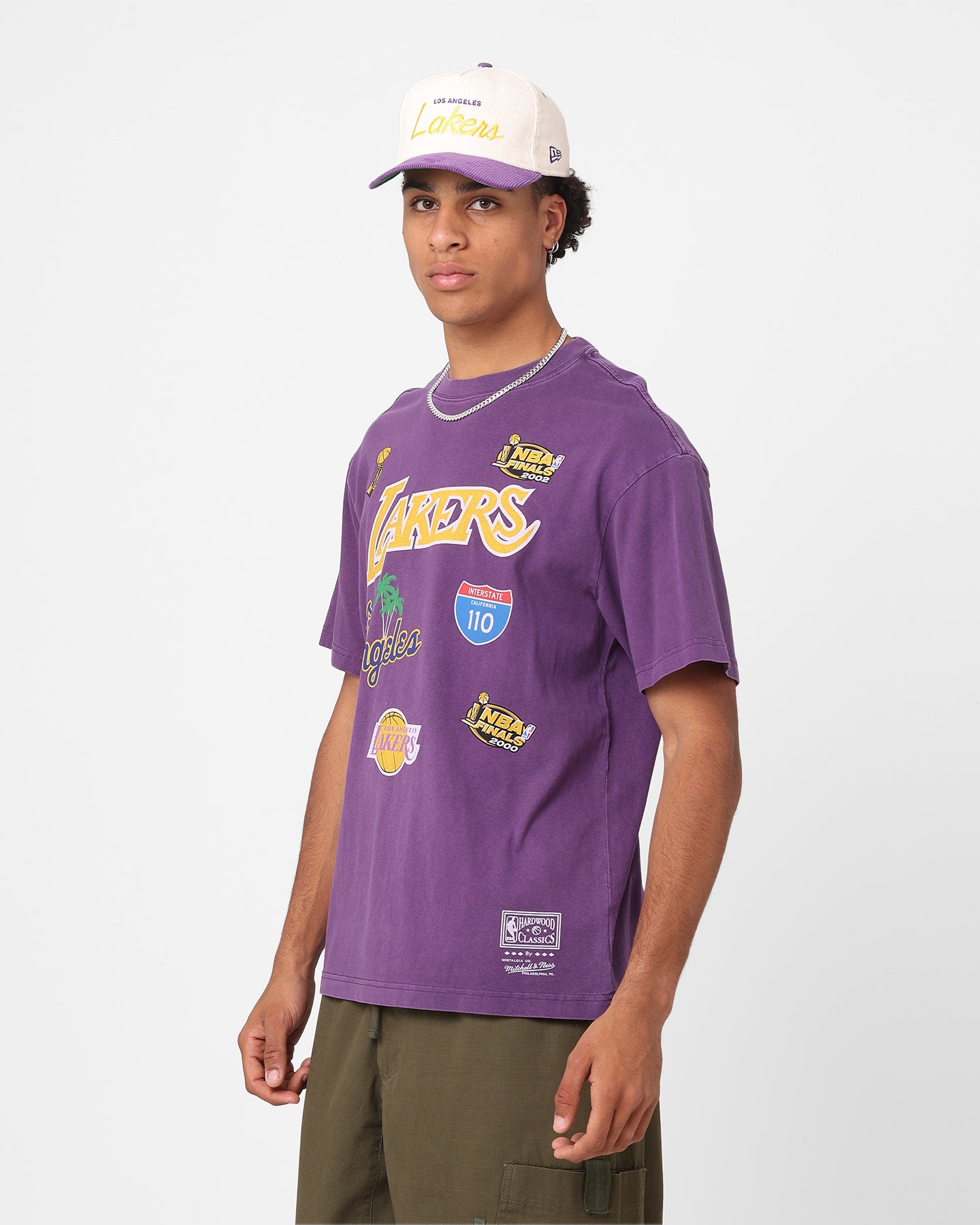 Mitchell & Ness Los Angeles Lakers Highway Logo T-Shirt Lakers Purple、mySite、zt4zffjzw