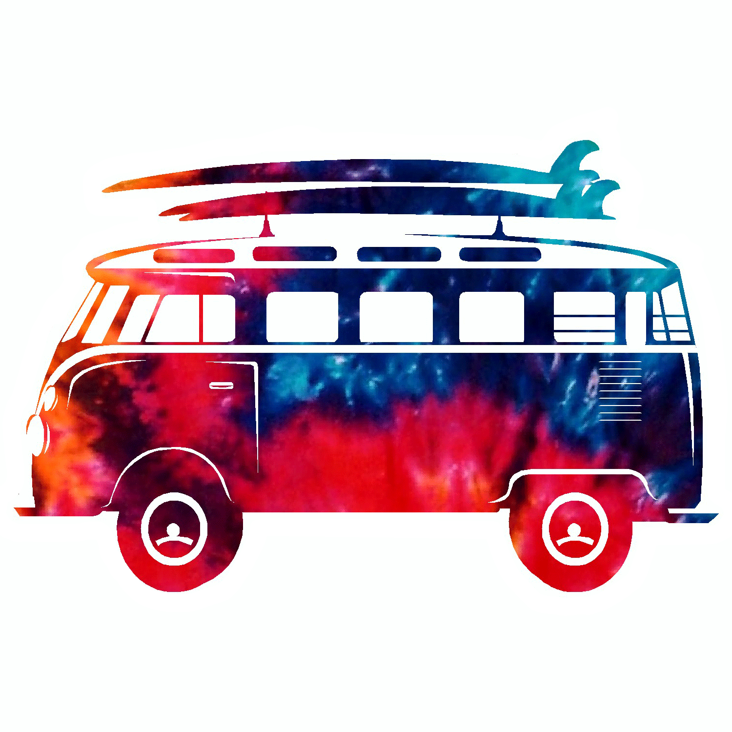 Tie-Dyed Van Vinyl Sticker Decal、mySite、ghnorth