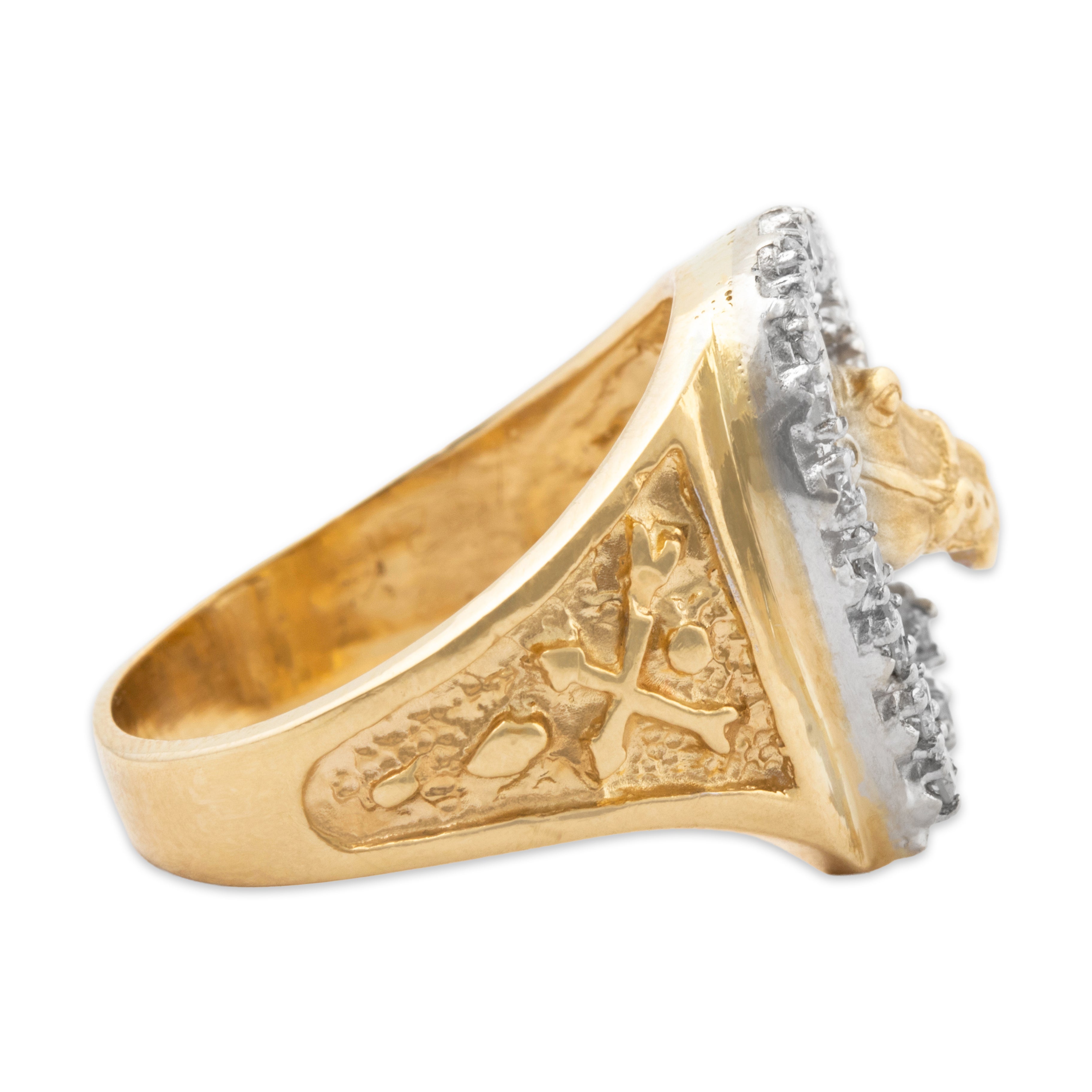 Vintage Large 14k Yellow Gold .49cttw Diamond Wonderful Figural Horse Ring 8.25、mySite、hinf8tx79