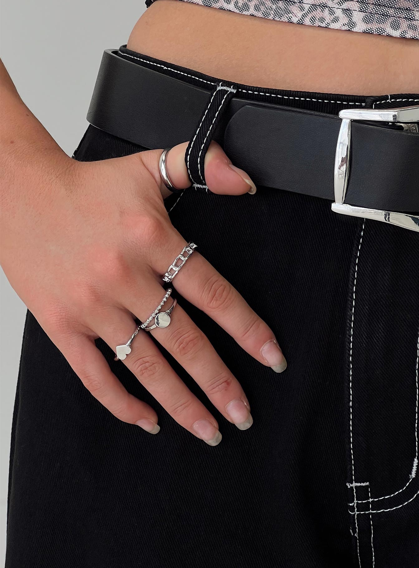 Spade Ring Set Silver、mySite、solidvoid