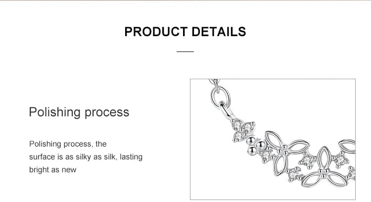 Elegant Flower Necklace in Fine 925 Sterling Silver with CZ、mySite、g9winljtr