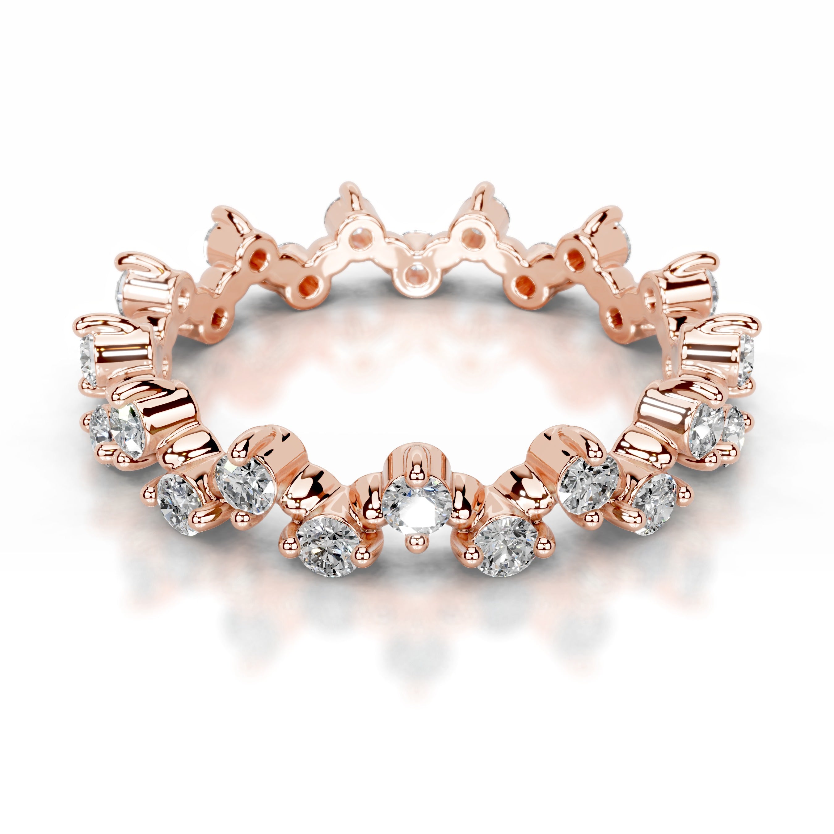 Wren Lab Grown Diamond Wedding band - 14K Rose Gold、mySite、hinf8tx79