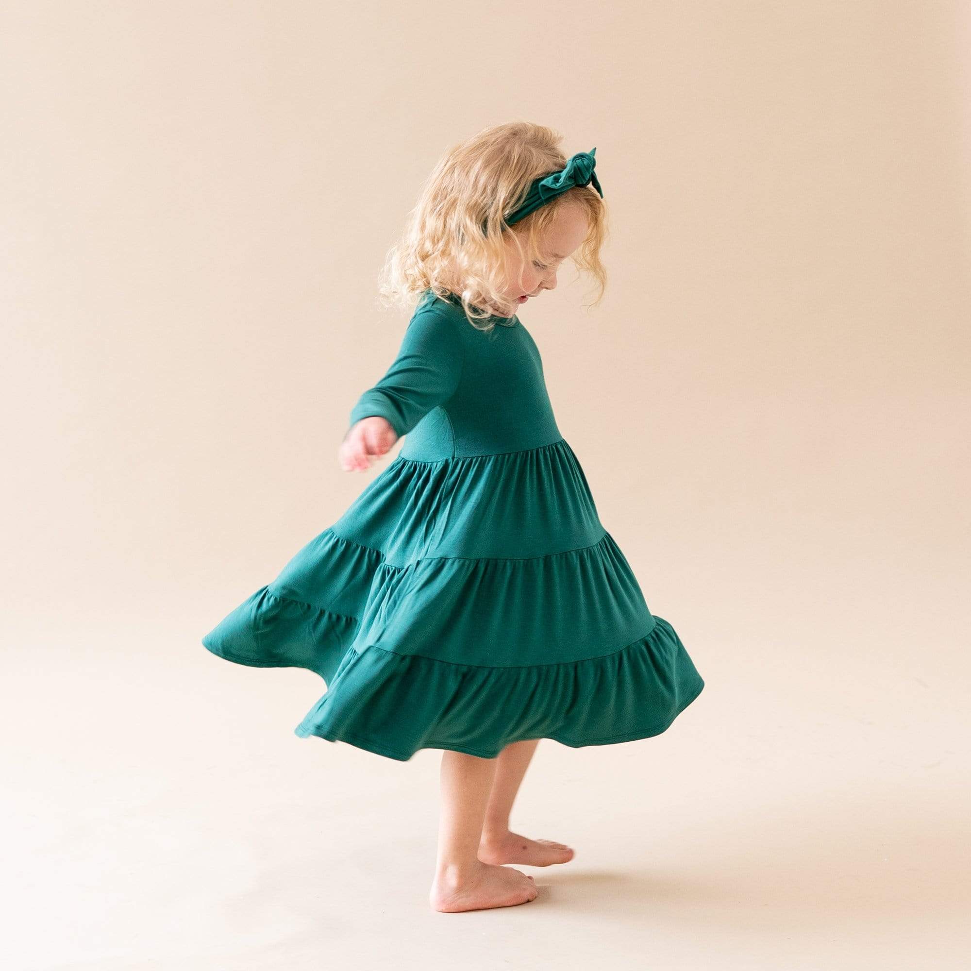  Long Sleeve Tiered Dress in Emerald、mySite、layawaytickets