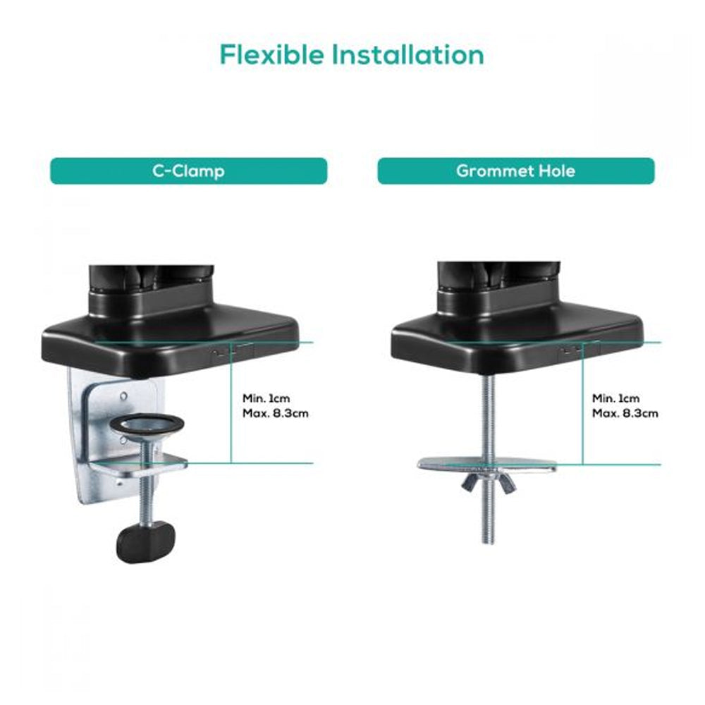Activiva 17″-32″ Dual Monitor Steel Gas Spring Arm、mySite、camillekostekn