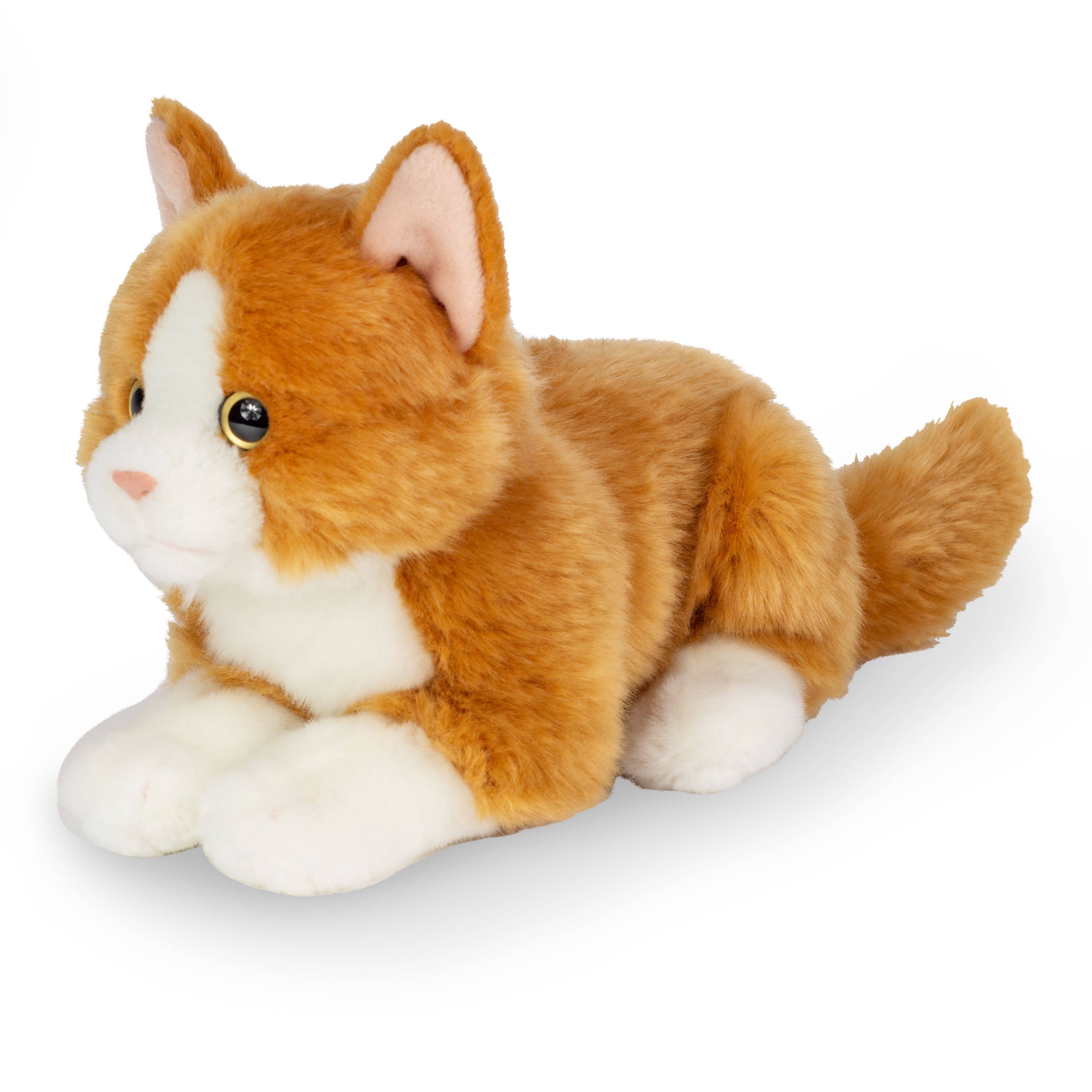 Gold and White Kitty Cat Lying 20 cm - plush soft toy by Teddy Hermann、mySite、g9winljtr