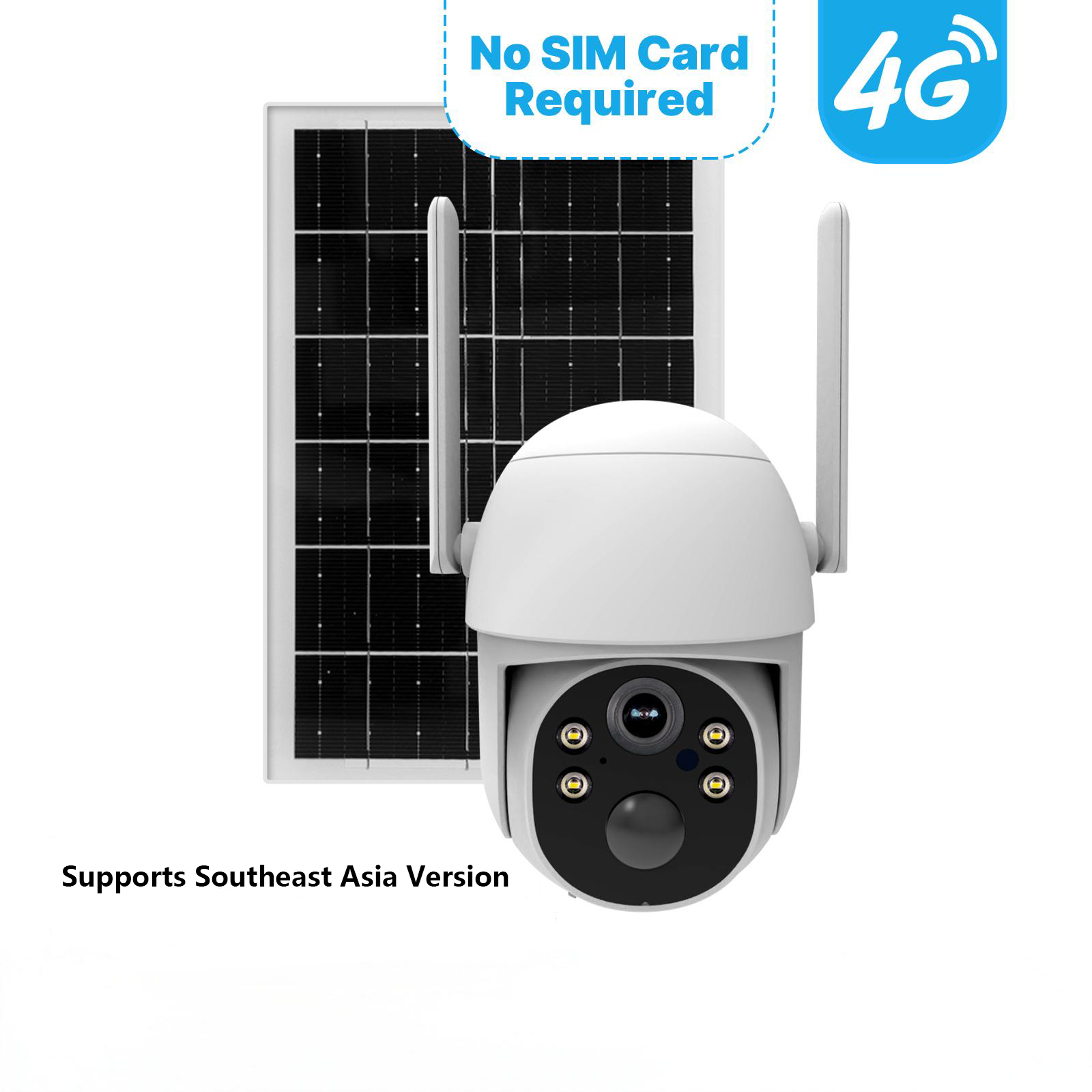 MOES 4G Solar Outdoor Security Camera – 7800mAh Battery + 7W Solar Panel, IP65 Waterproof, 360° PTZ, No WiFi Needed, SIM-Free Version for Southeast Asia、mySite、fannypackpong