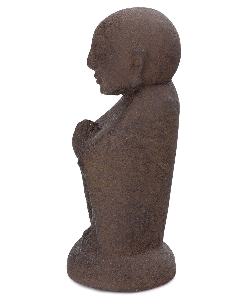 Praying Pose Cast Stone Garden Jizo Statue, 8 Inches、mySite、topwebapps