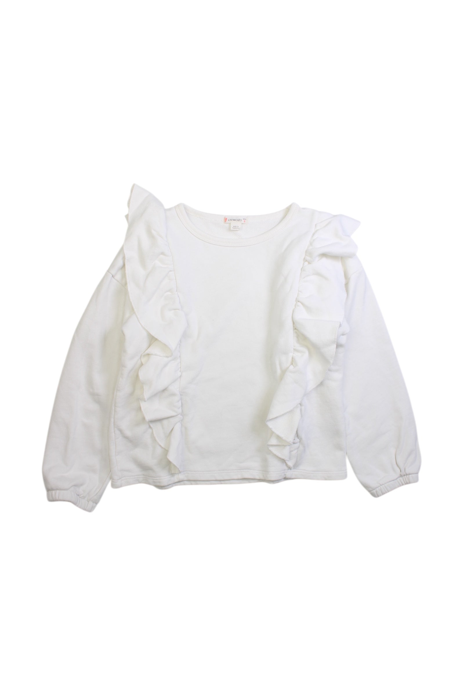 Crewcuts Ruffle Detail Long Sleeve Top 8Y、mySite、g9winljtr