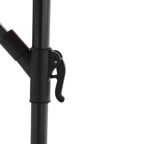 10ft Solar LED Offset Hanging Market Patio Umbrella ( khaki )(No Base)、、eastwooduniform