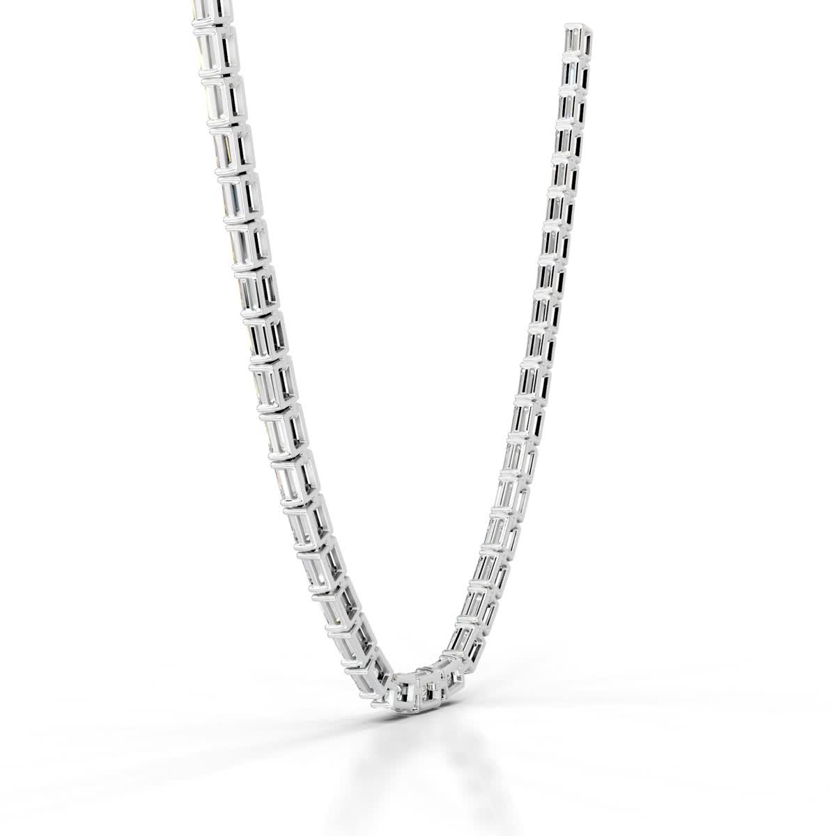 Athena Lab Grown Diamond Tennis Collier (15 Carat) -18K White Gold、mySite、hinf8tx79