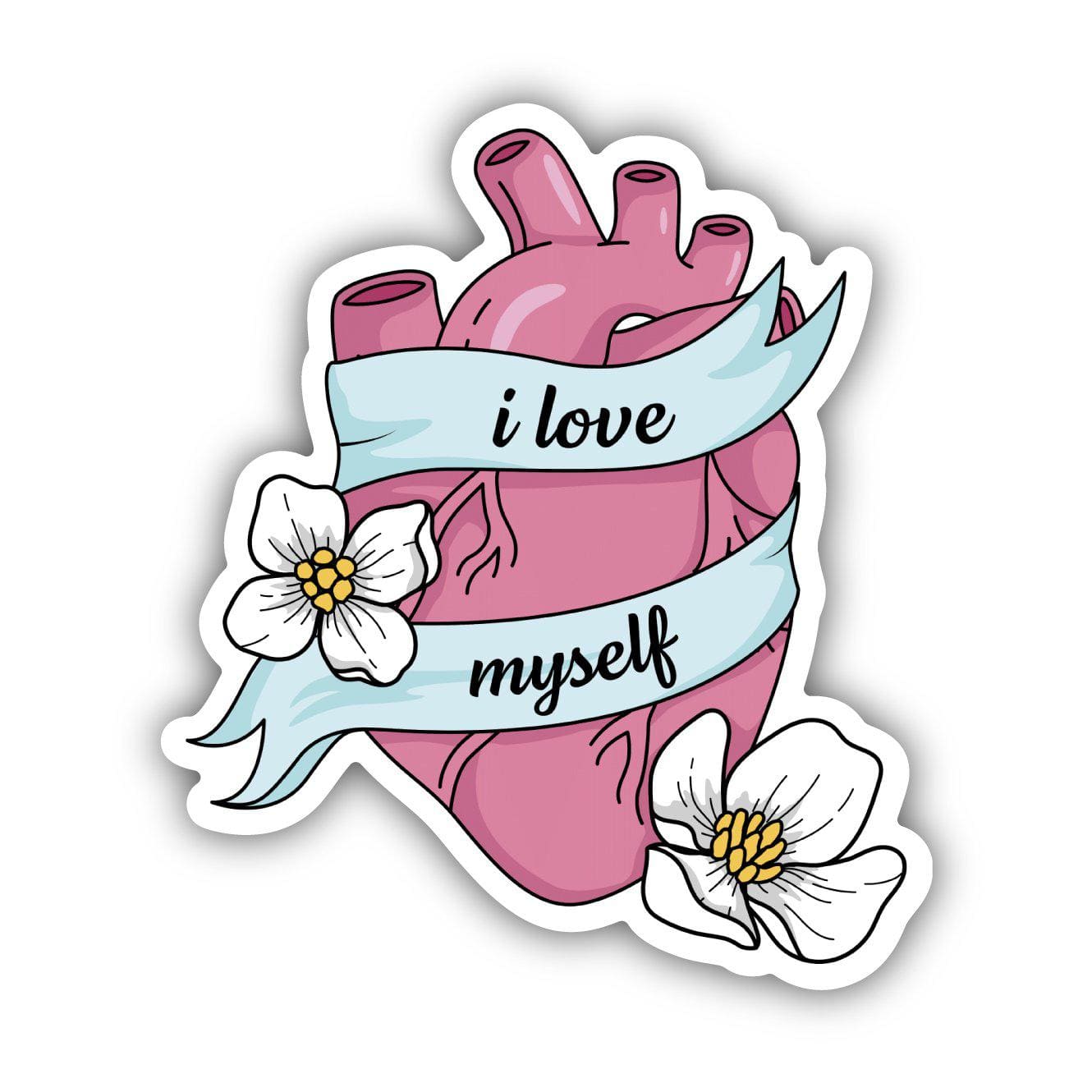  I Love Myself Heart Positivity Sticker、mySite、elrpsem3k