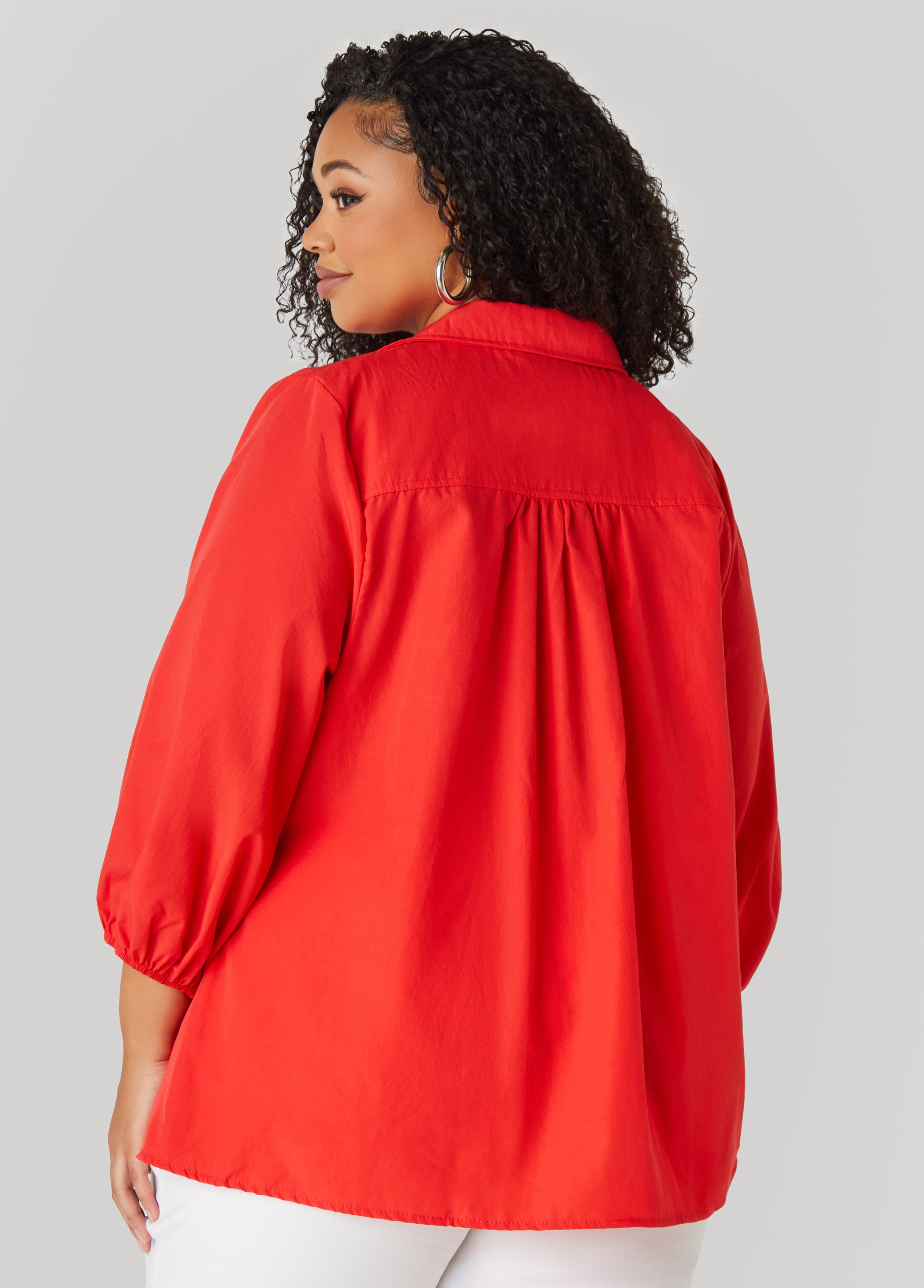 Smocked Cotton Blend Blouse、mySite、bengalsvssteelers