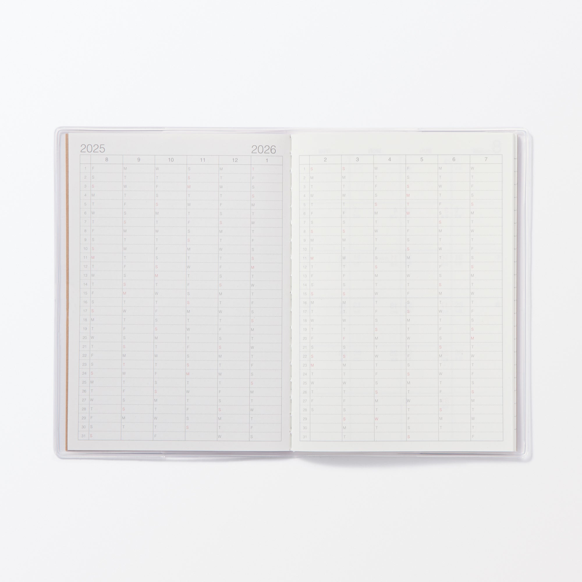  A6 Monthly Planner From Aug. 2025 - Sun. Start、mySite、sugarbowlscore