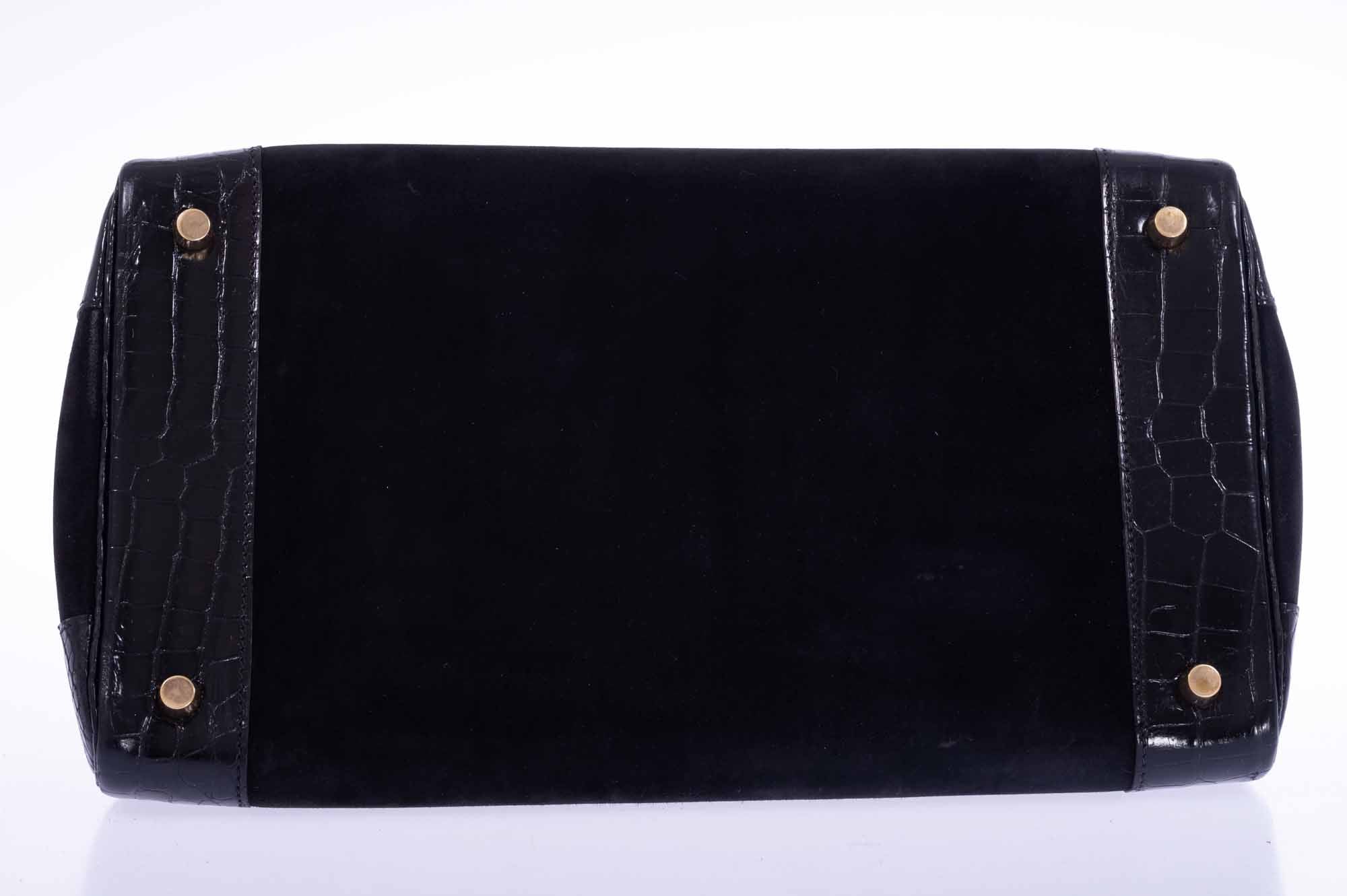 Hermès Birkin 35 Black Veau Doblis Suede & Black Porosus Crocodile Gold Hardware、mySite、garminoutage.com