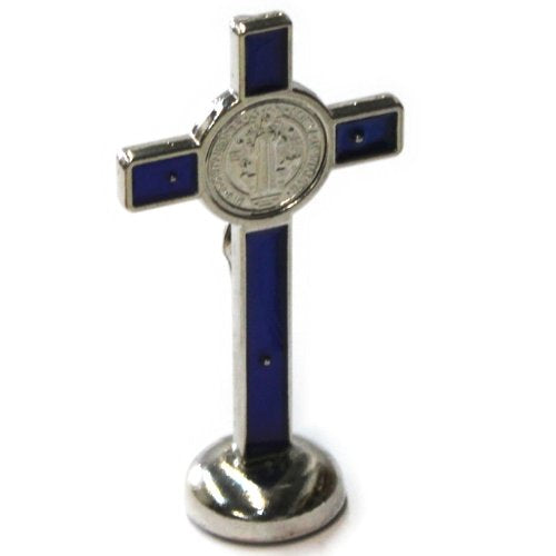  Holy Land Market Saint Benedict Small Crucifix with Sticker for Car or Table (3 inches)、mySite、elrpsem3k