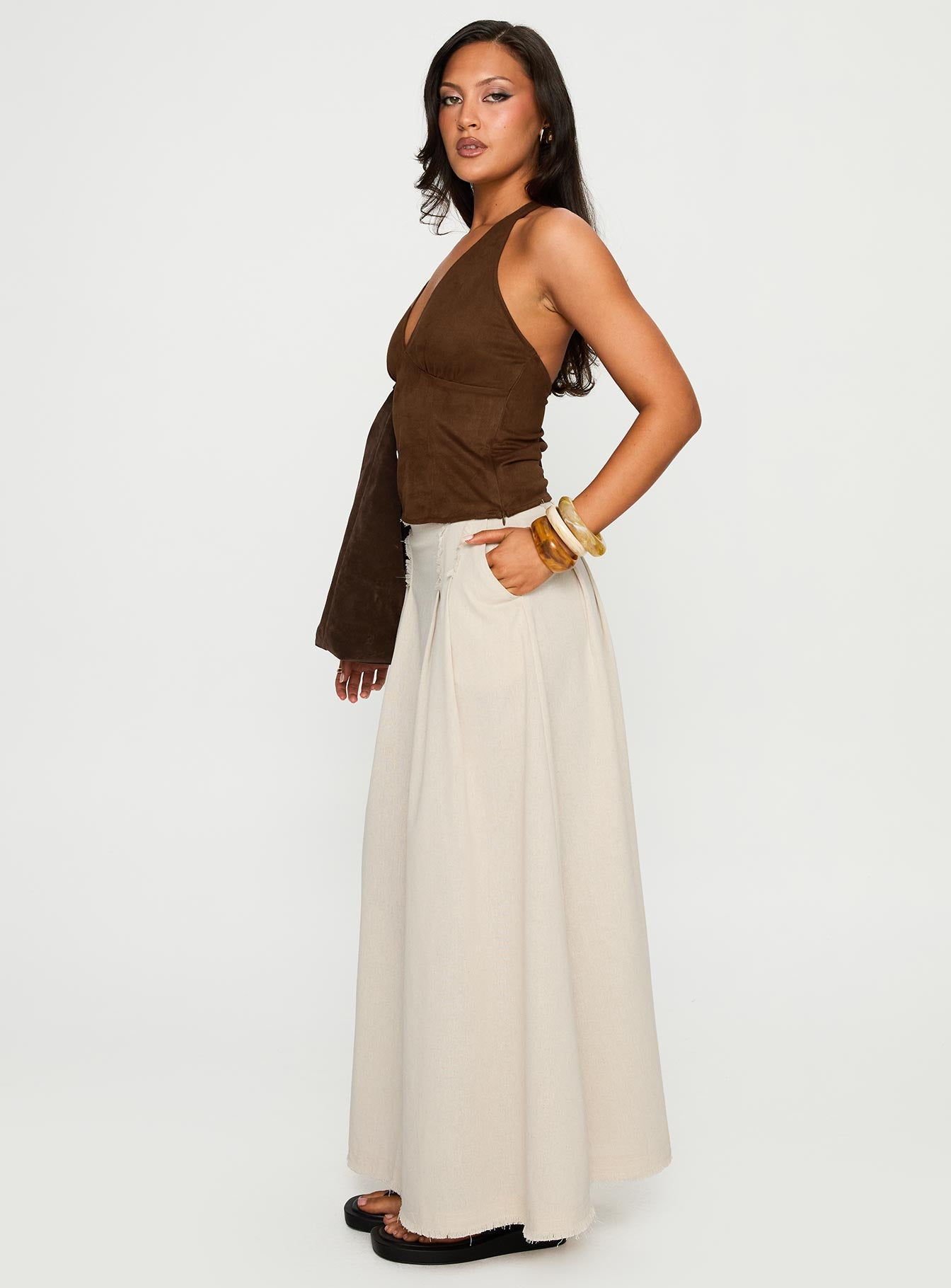 Bohemian Spirit Maxi Skirt Beige、mySite、solidvoid