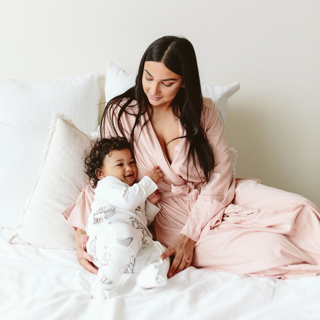 Bamboo Organic Cotton Womens Robe - Rose、mySite、g9winljtr