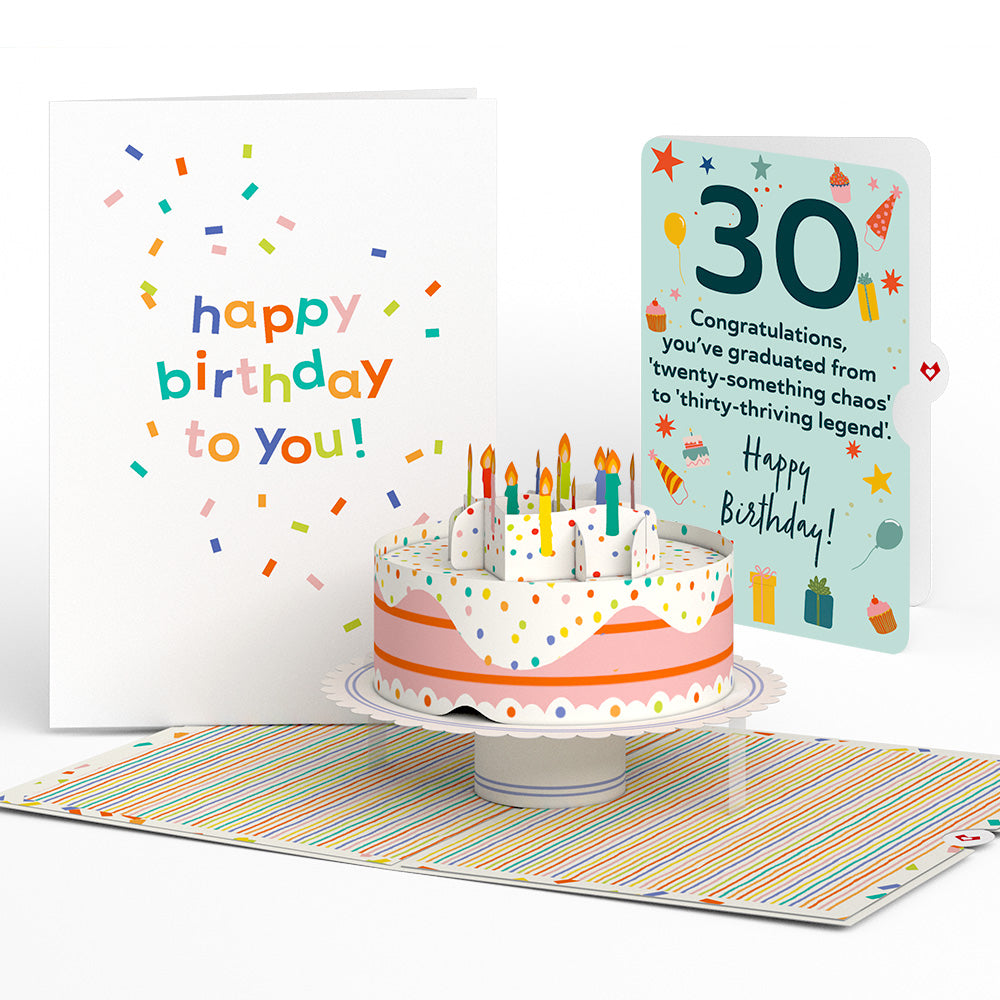 Happy 30th Birthday to You! Confetti Cake Pop-Up Card and Sentiment Set、mySite、solidvoid