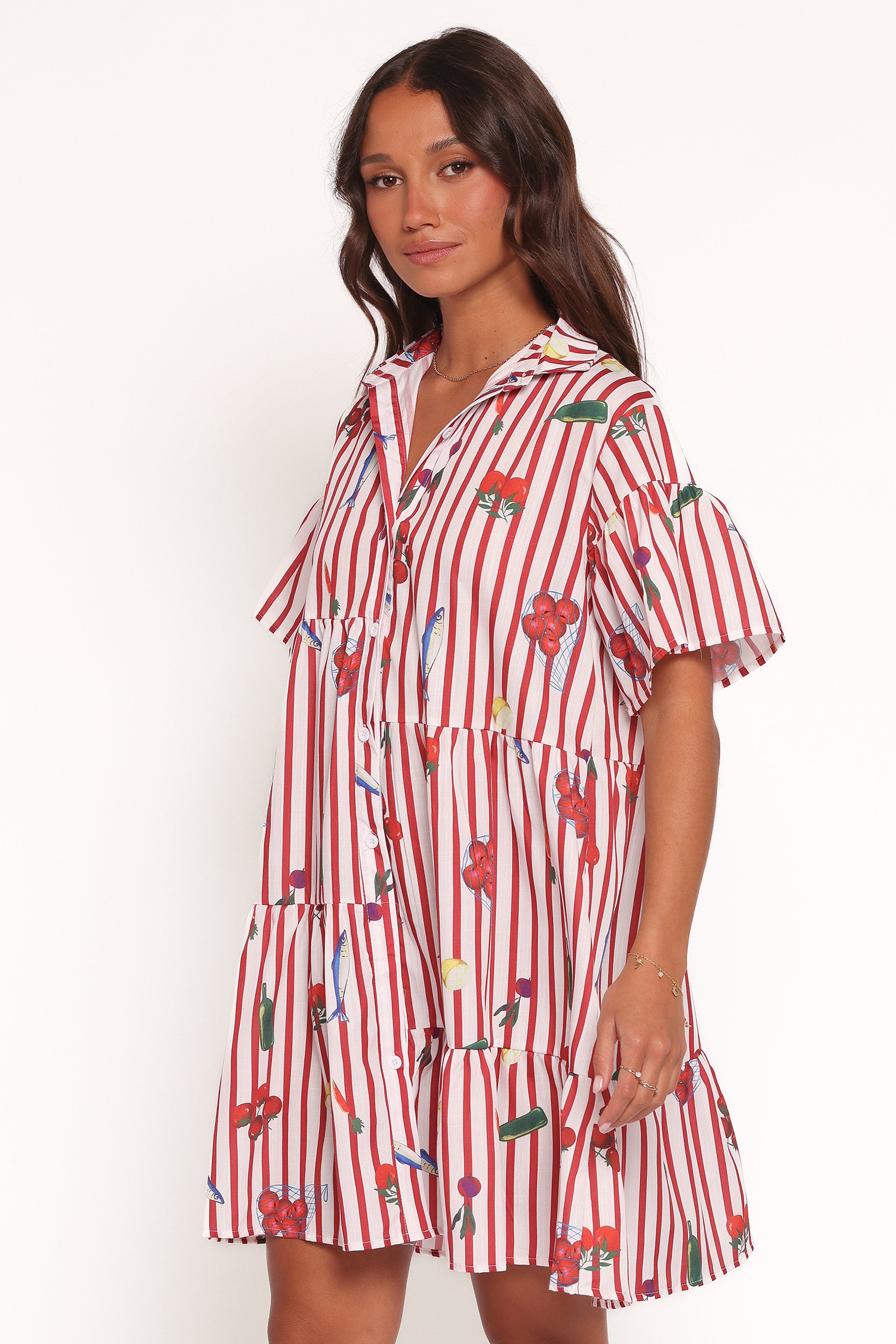  Peachy Mini Dress - Red Picnic Stripe、mySite、sugarbowlscore