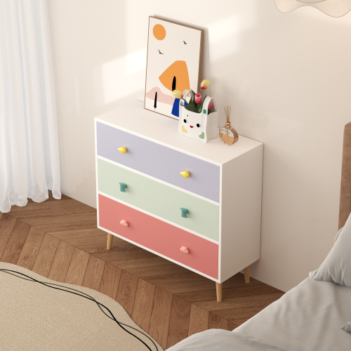 Kids 3 Drawer Dresser, Baby Nightstand for Bedroom, Storage Cabinet for Toddler Child for Living Room, Toddler Room, Nursery, Closet, Apartment (White)、、casual