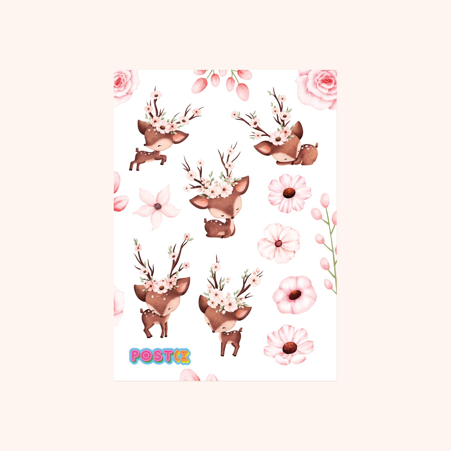  Nara Cherry Blossom Deers A6 Washi Sticker Sheet、mySite、ghnorth
