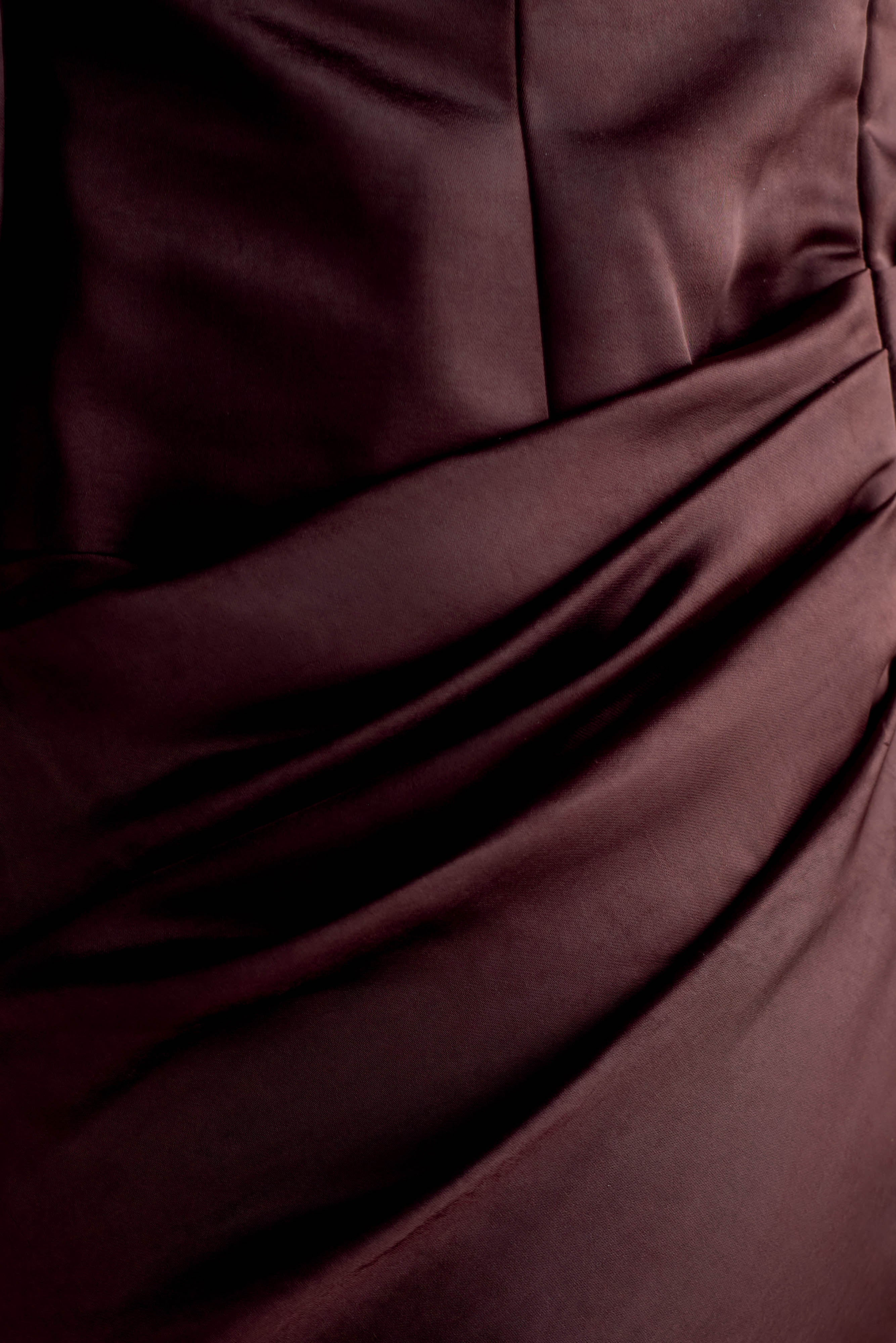 Iris Long Sleeve Satin Maxi Dress - Dark Chocolate、mySite、solidvoid