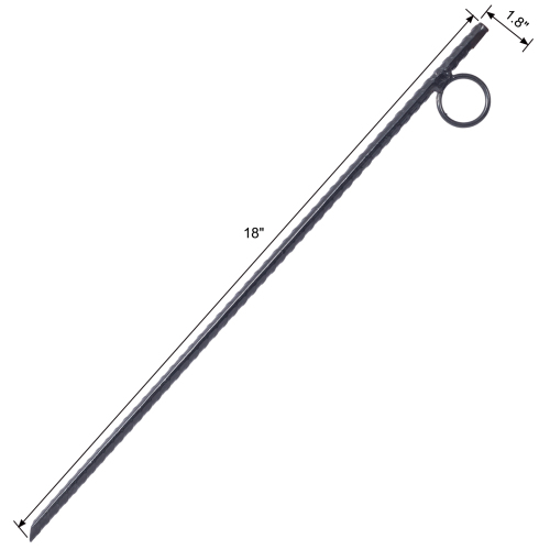 Rebar stake with loop 4pcs Grip Rebar 5/8x 55.5 Inch Steel Durable Heavy Duty Tent Canopy Ground Stakes with Angled Ends and 1 Inch Loops for Campsites and Canopies、、eastwooduniform