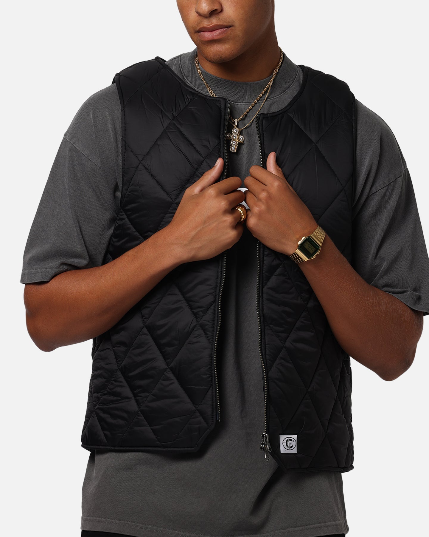 Carre Quilted Vest Black、mySite、zt4zffjzw