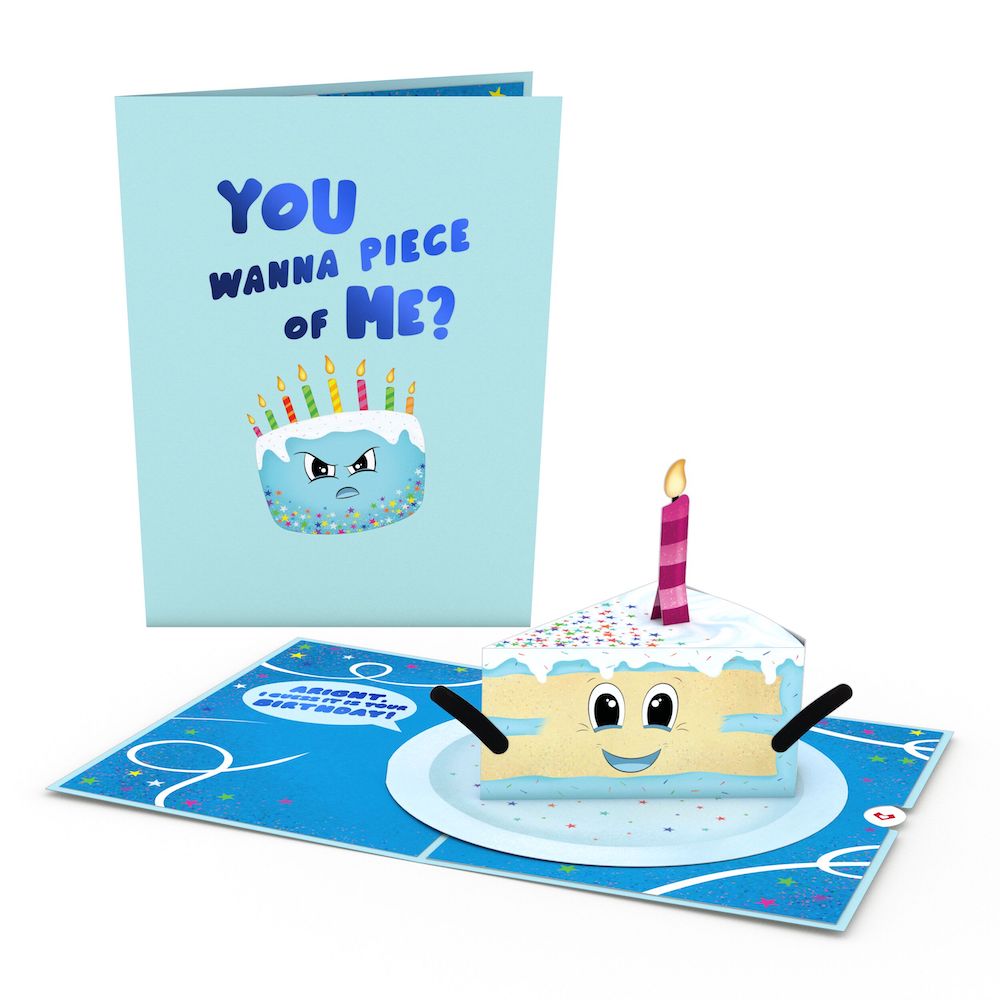 Whimsical Birthday Cake Slice Pop-Up Card、mySite、solidvoid